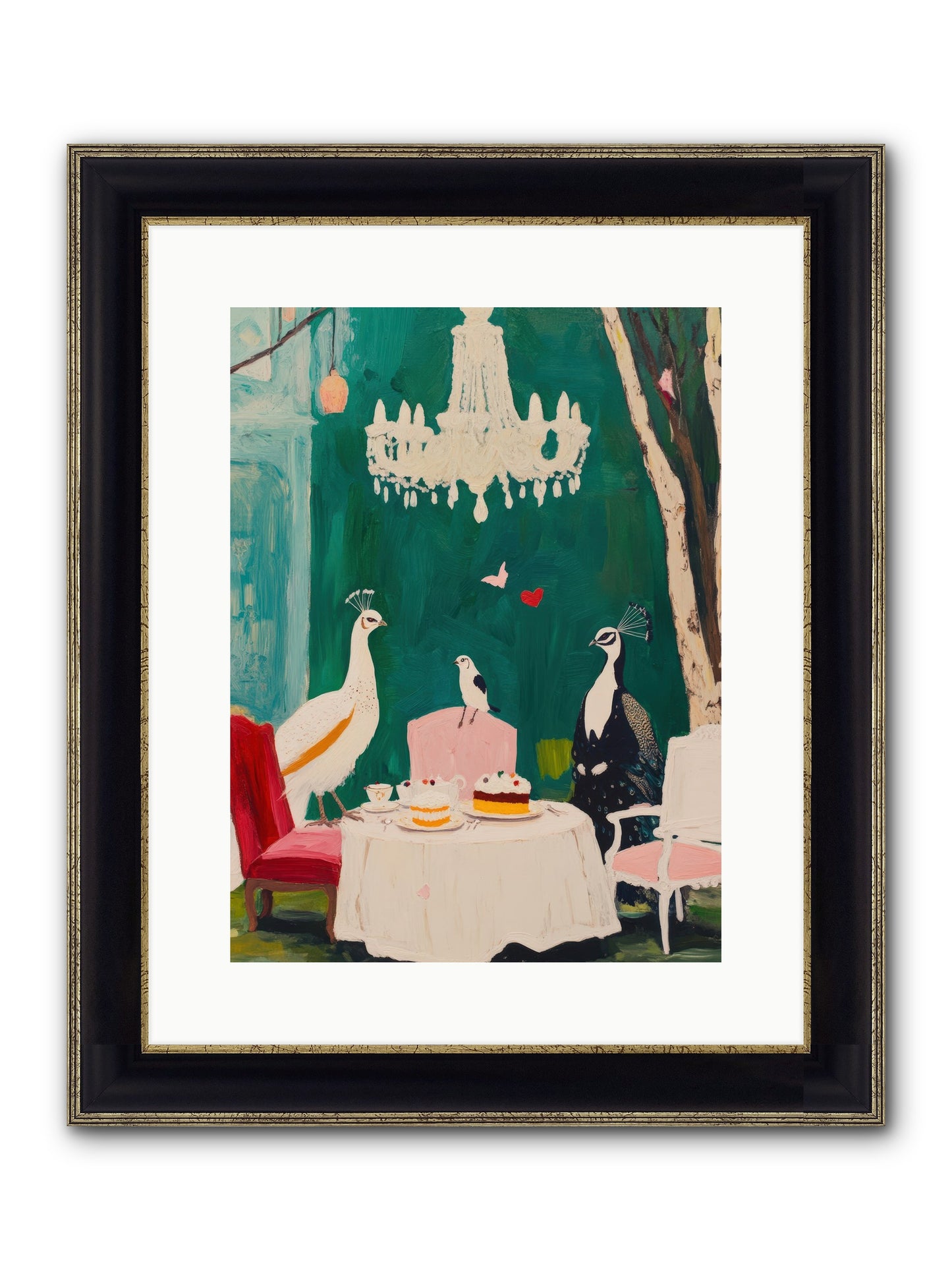 Chandeliers Caught Dancing Framed Print - Black & Gold 12x16