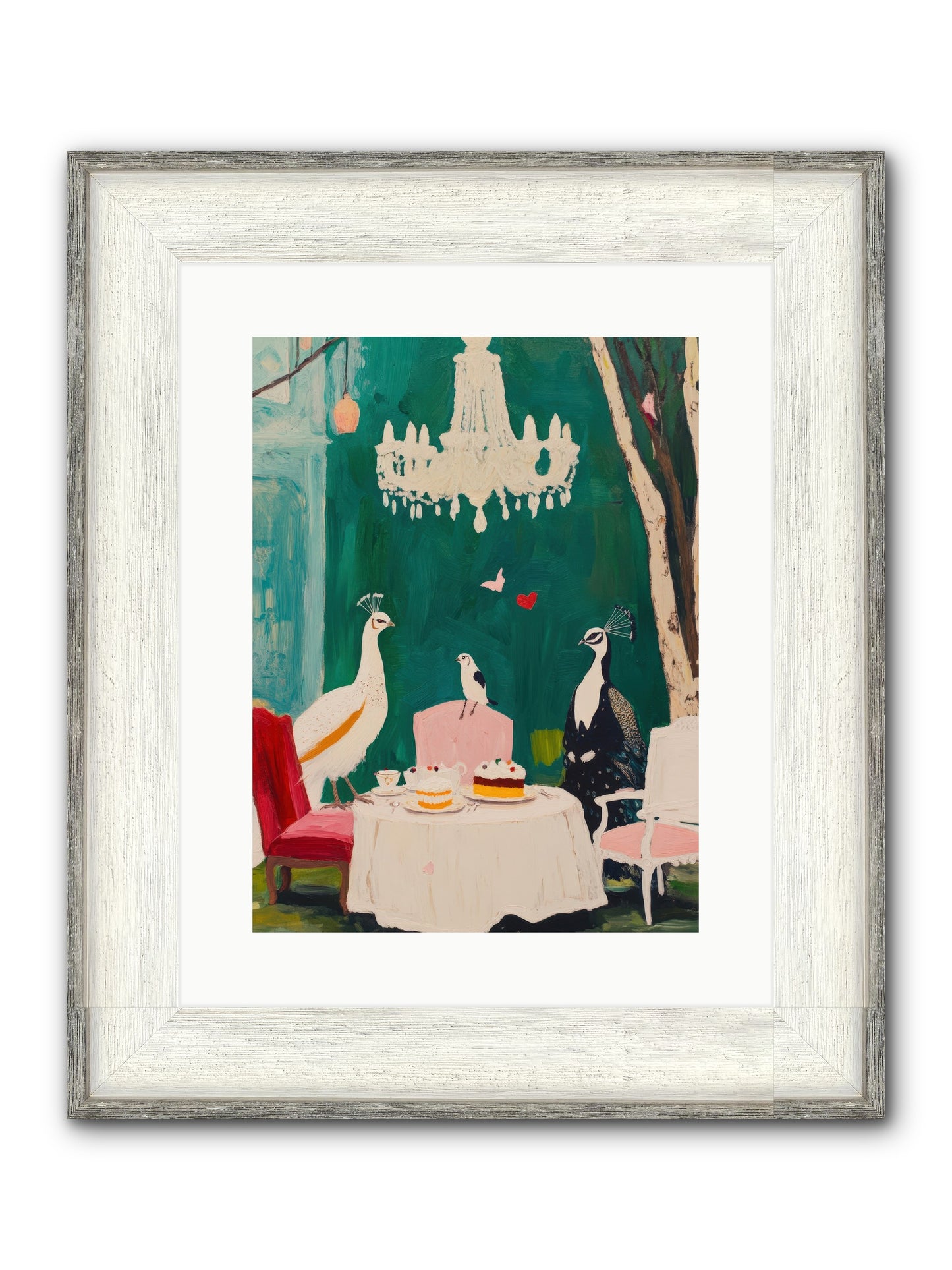 Chandeliers Caught Dancing Framed Print - Driftwood White 12x16