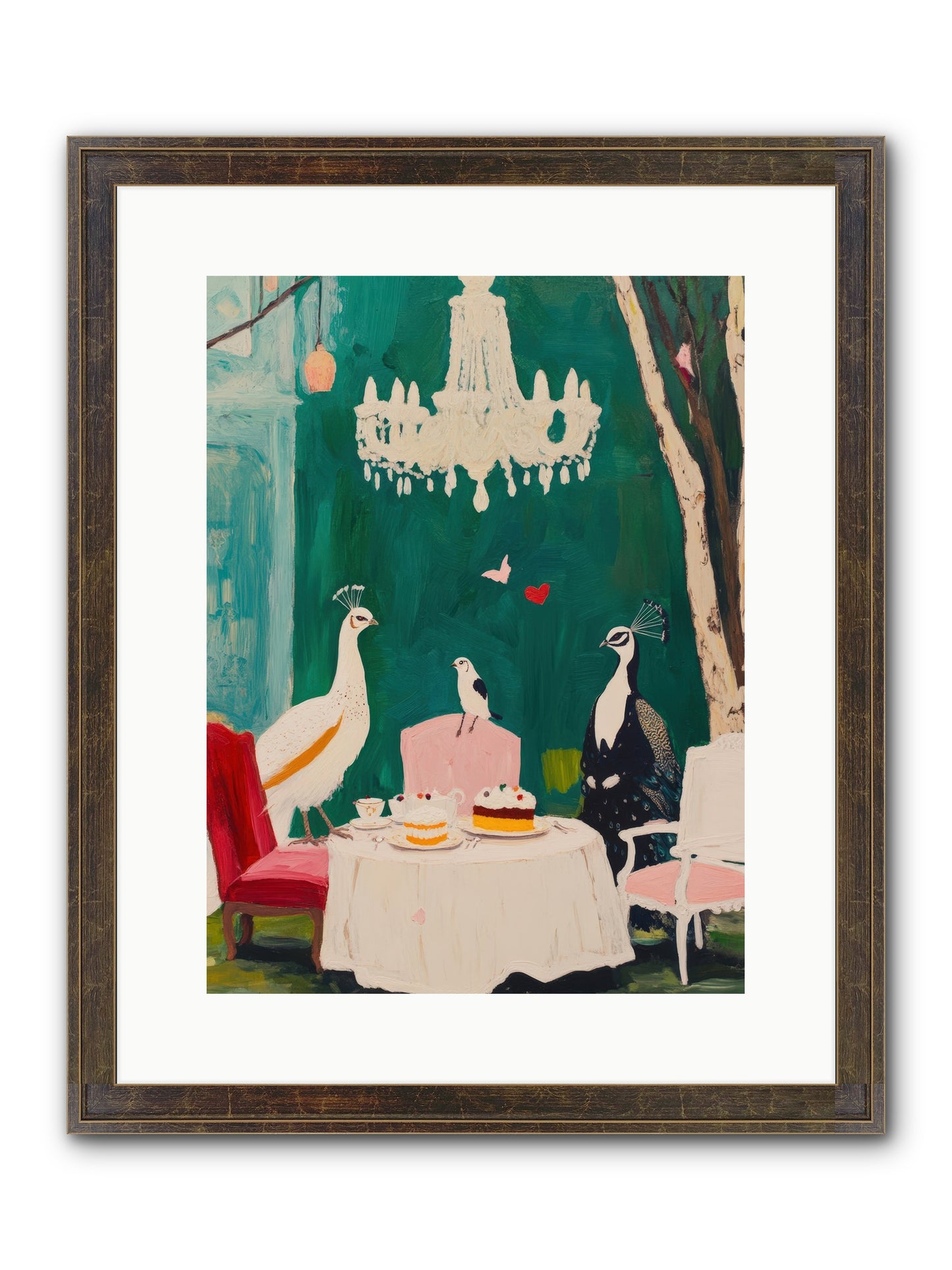 Chandeliers Caught Dancing Framed Print - Slimwoods Black/Gold 12x16