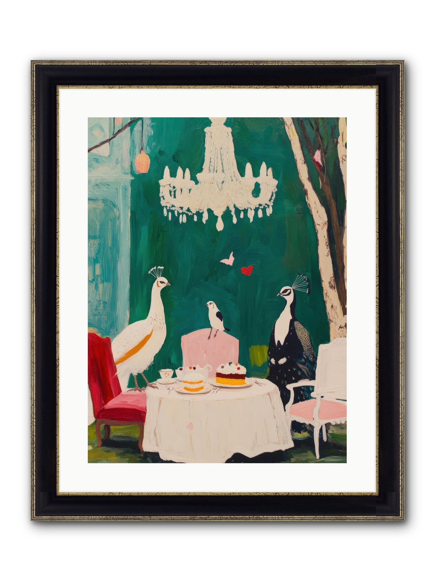 Chandeliers Caught Dancing Framed Print - Black & Gold 18x24