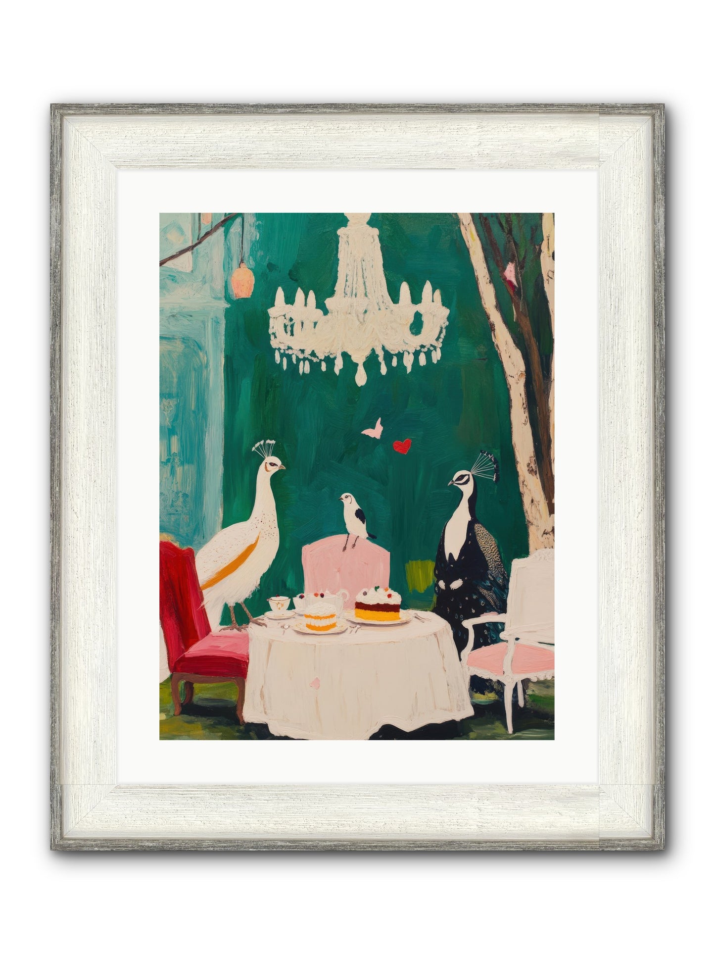 Chandeliers Caught Dancing Framed Print - Driftwood White 18x24