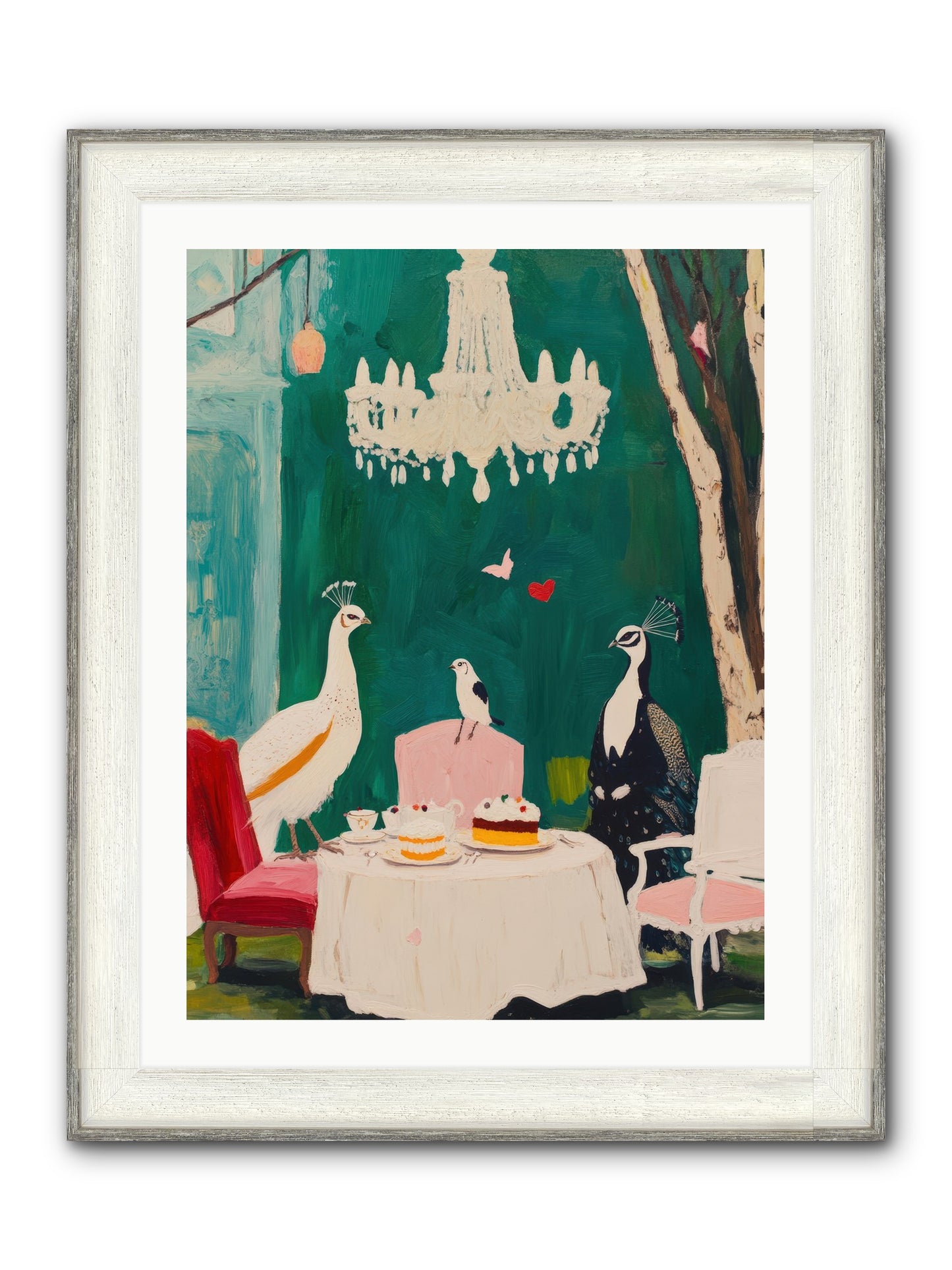 Chandeliers Caught Dancing Framed Print - Driftwood White 24x32