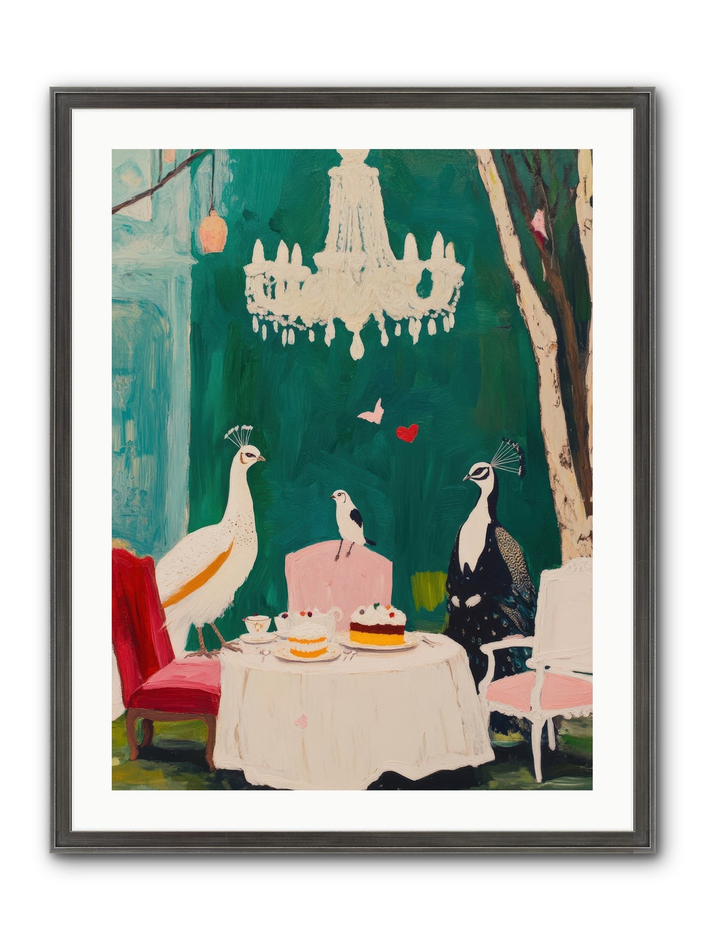 Chandeliers Caught Dancing Framed Print - Slimwoods Black/Silver 24x32