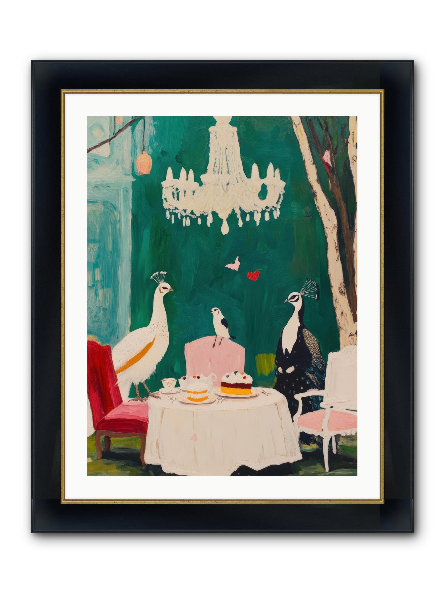 Chandeliers Caught Dancing Framed Print - Wide Black w/Gold 24x32