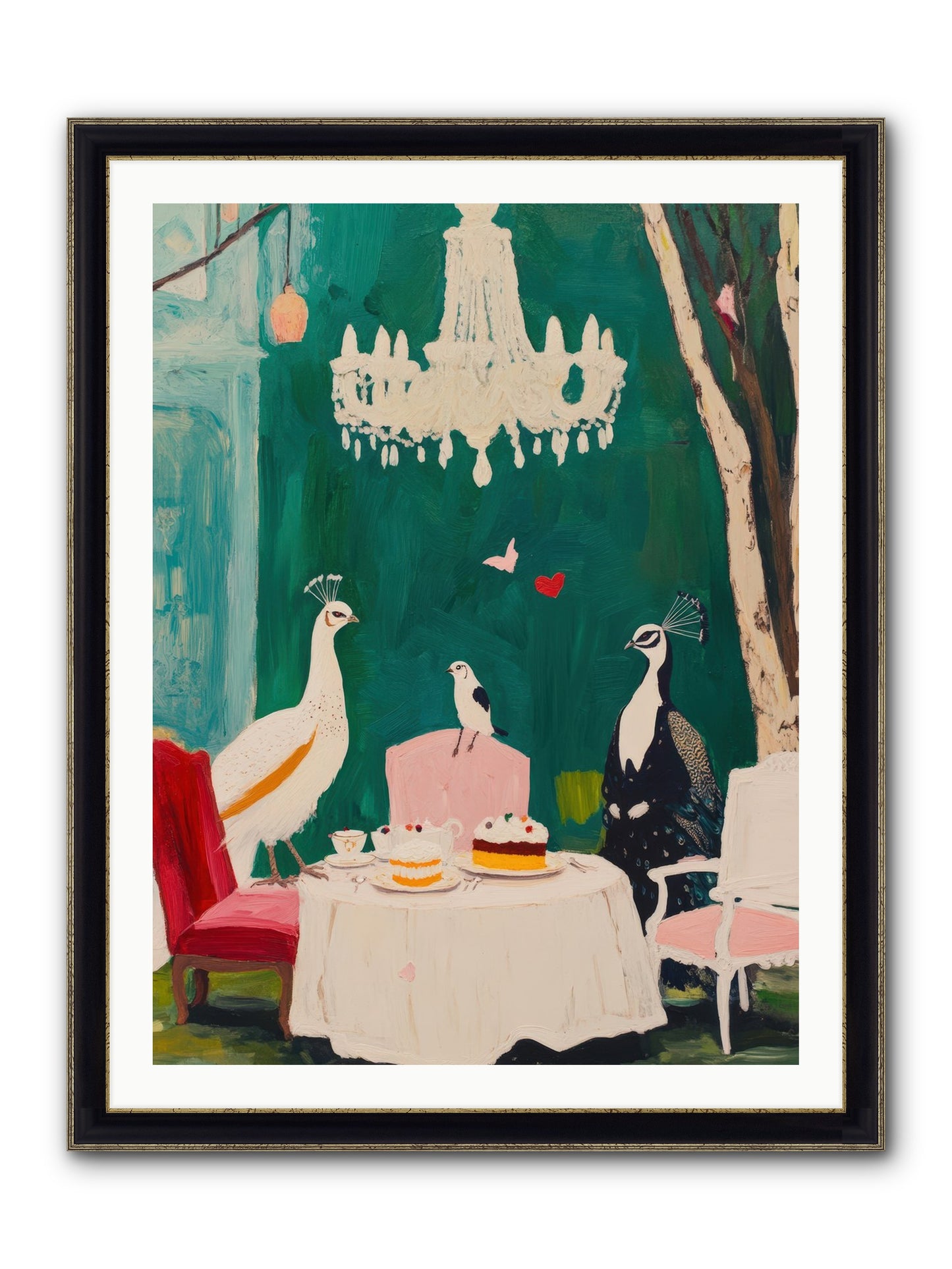 Chandeliers Caught Dancing Framed Print - Black & Gold 30x40