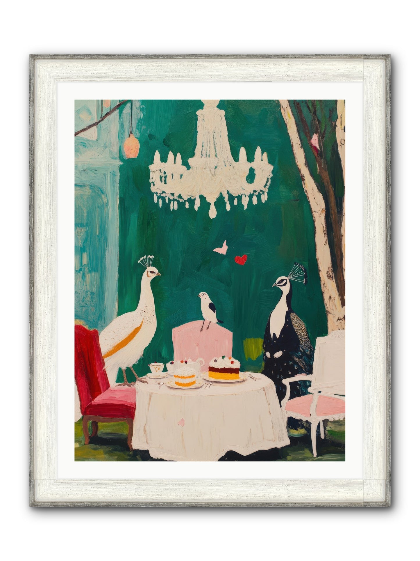 Chandeliers Caught Dancing Framed Print - Driftwood White 30x40
