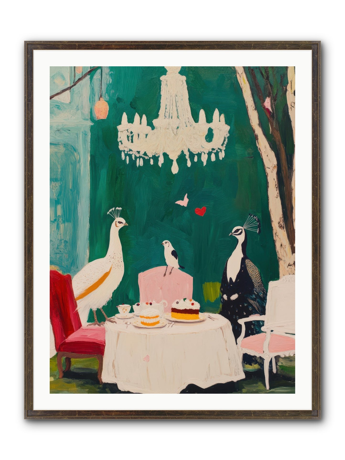 Chandeliers Caught Dancing Framed Print - Slimwoods Black/Gold 30x40