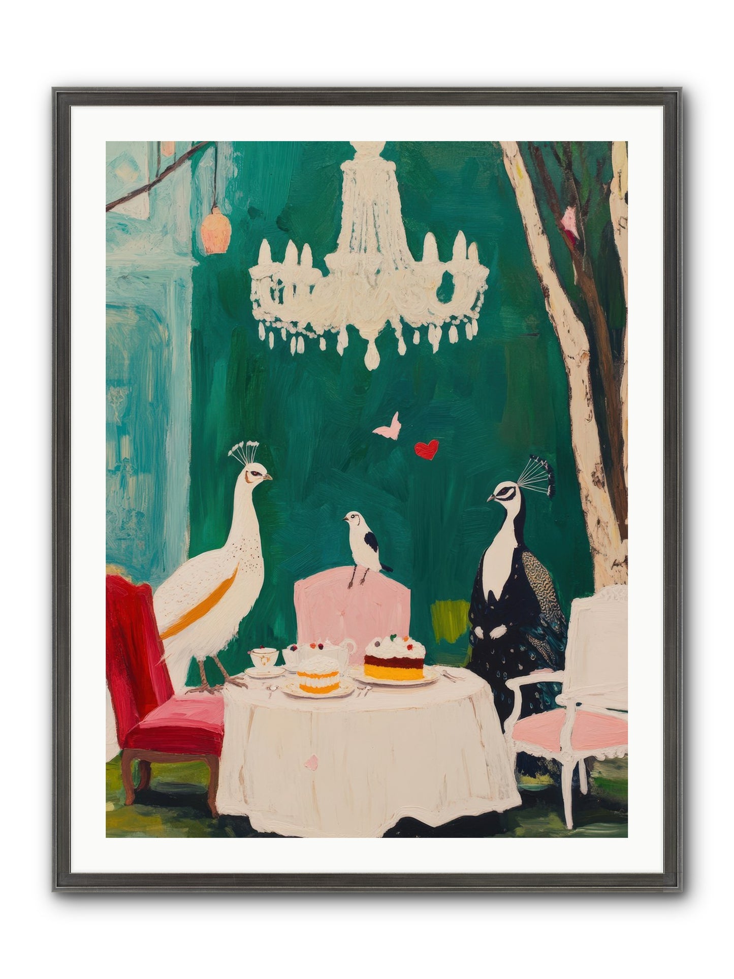 Chandeliers Caught Dancing Framed Print - Slimwoods Black/Silver 30x40