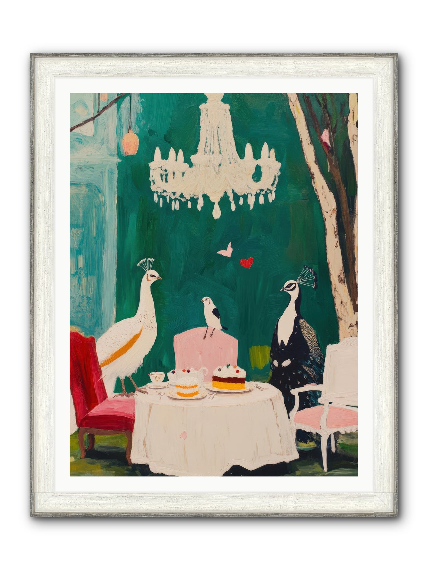 Chandeliers Caught Dancing Framed Print - Driftwood White 36x48