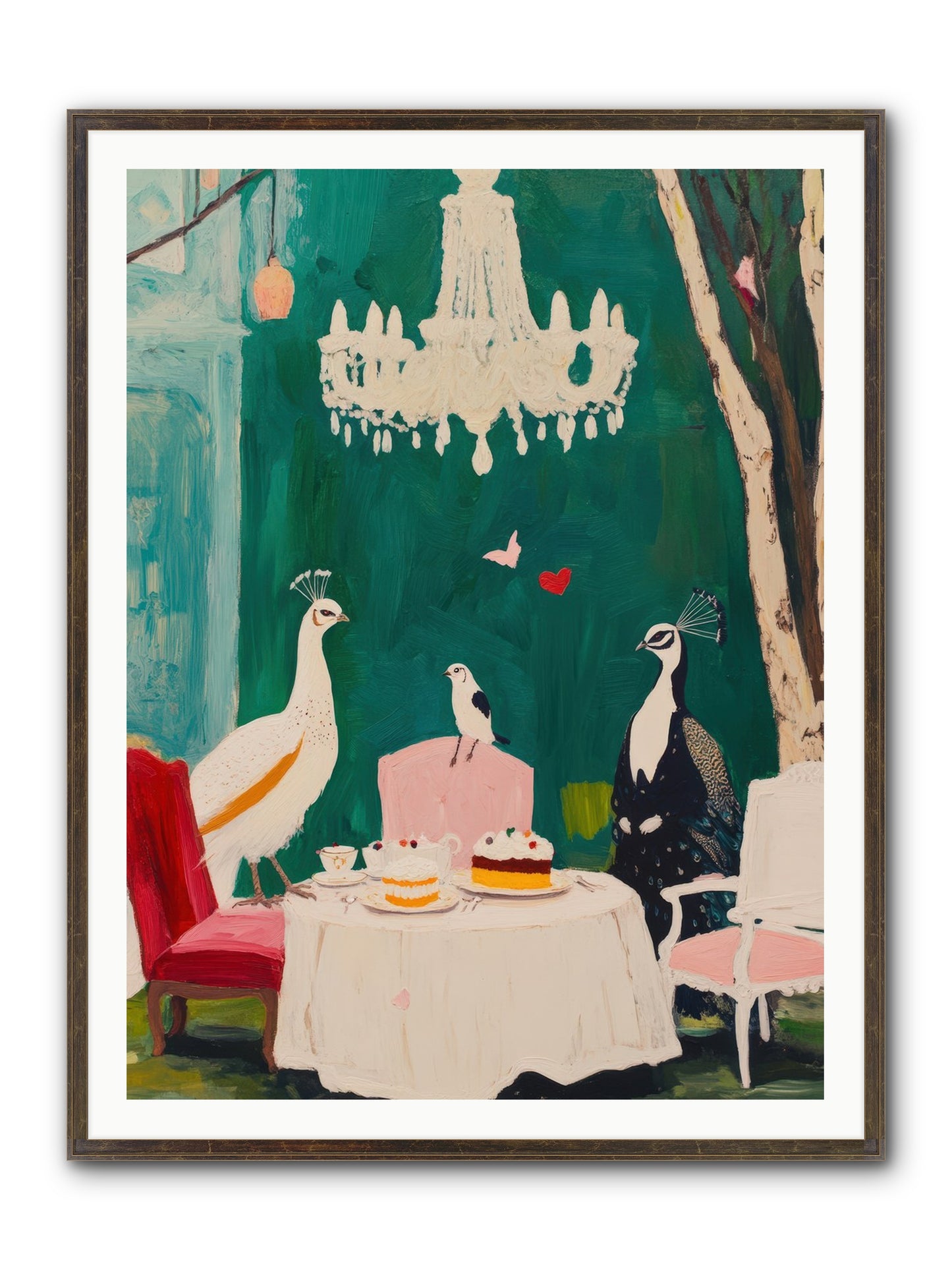 Chandeliers Caught Dancing Framed Print - Slimwoods Black/Gold 36x48