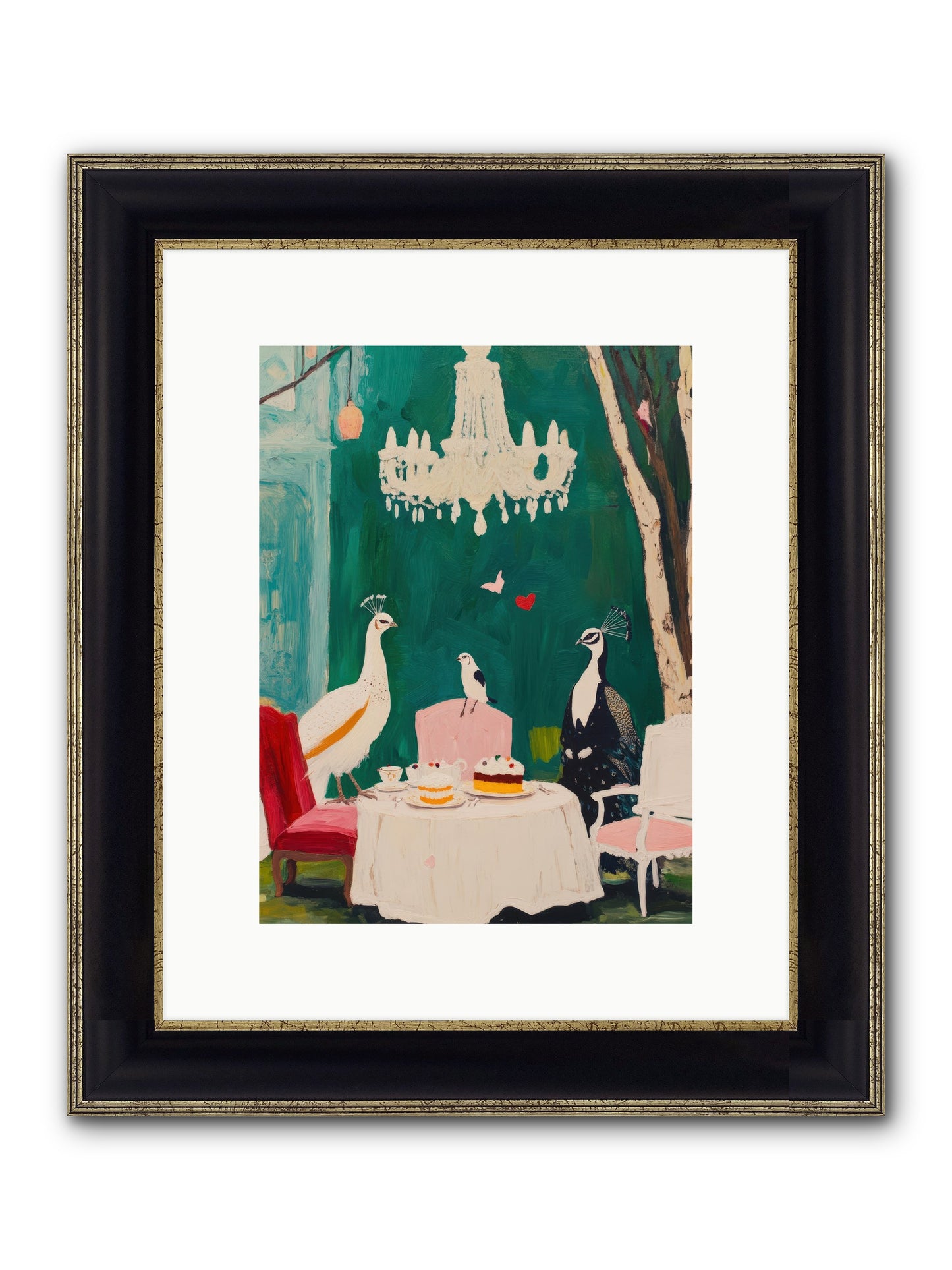Chandeliers Caught Dancing Framed Print - Black & Gold 9x12