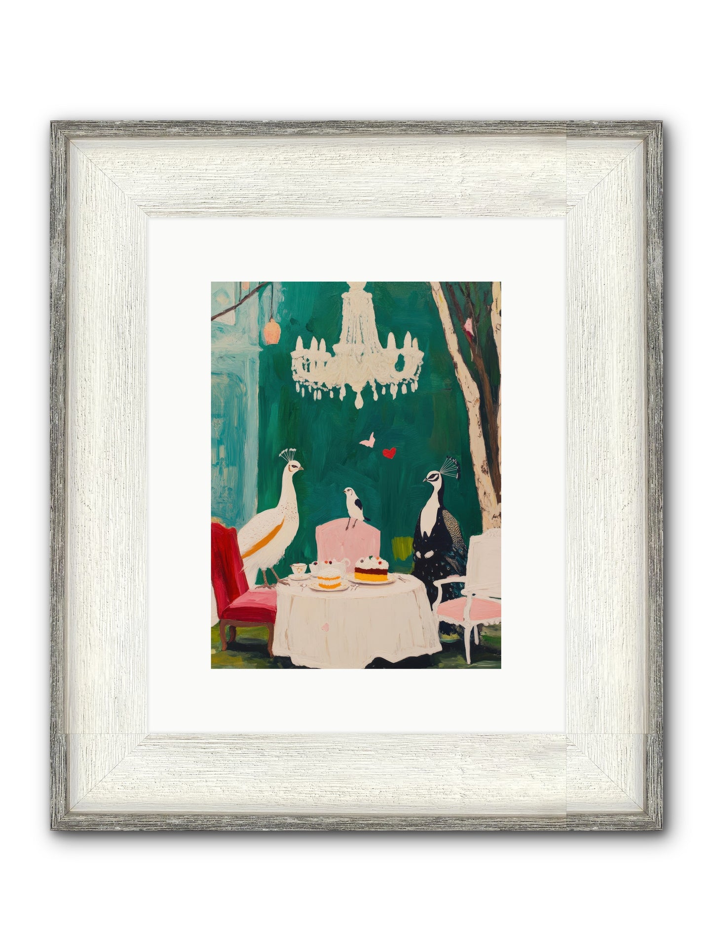 Chandeliers Caught Dancing Framed Print - Driftwood White 9x12