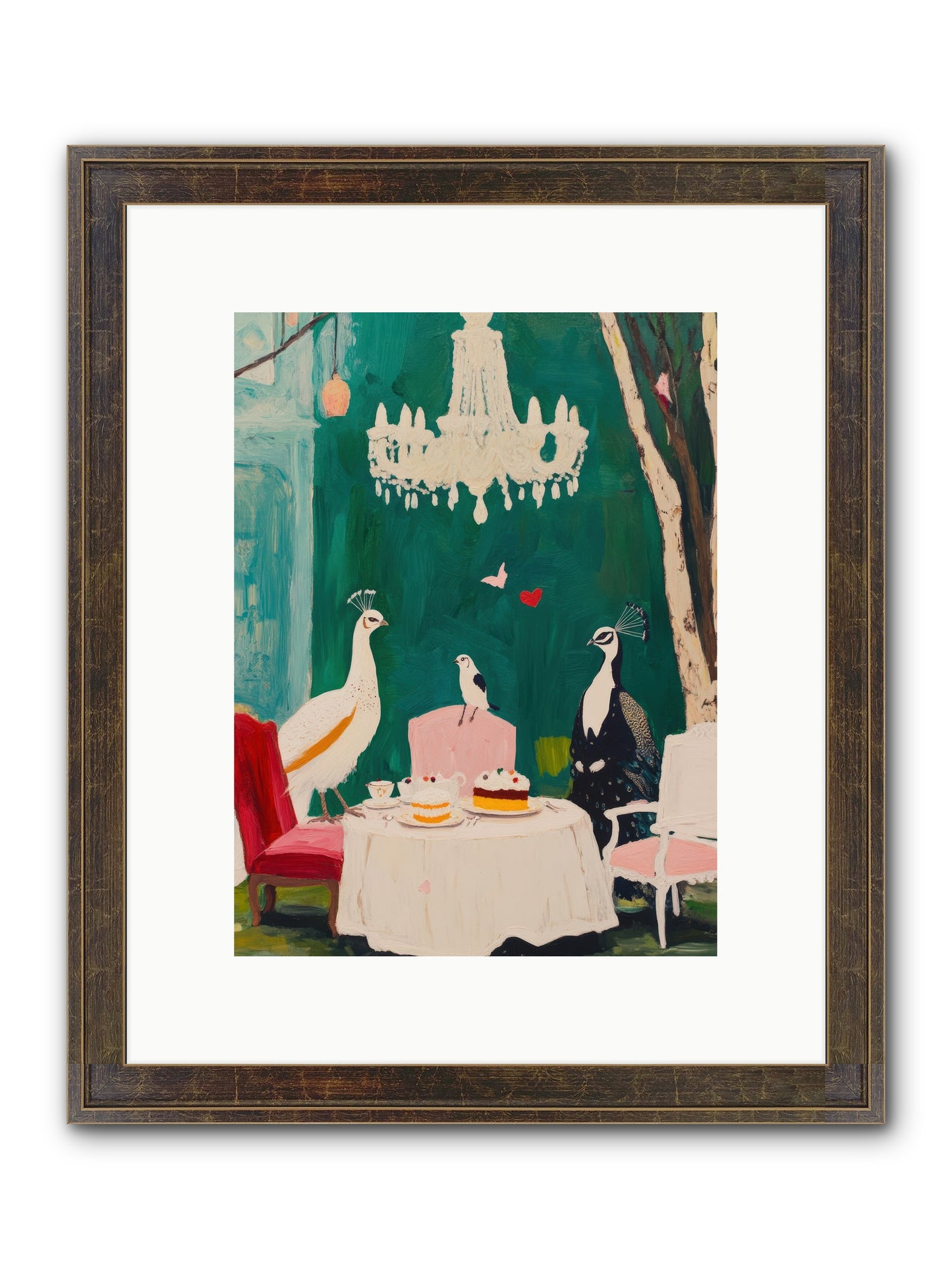 Chandeliers Caught Dancing Framed Print - Slimwoods Black/Gold 9x12
