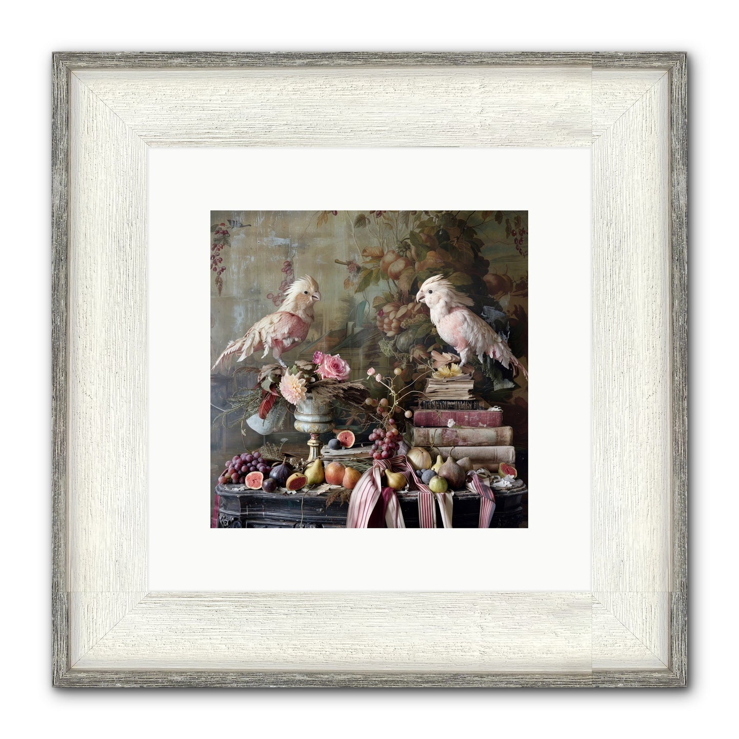 Chansons From Gilded Aviaries Framed Print - Driftwood White 10x10