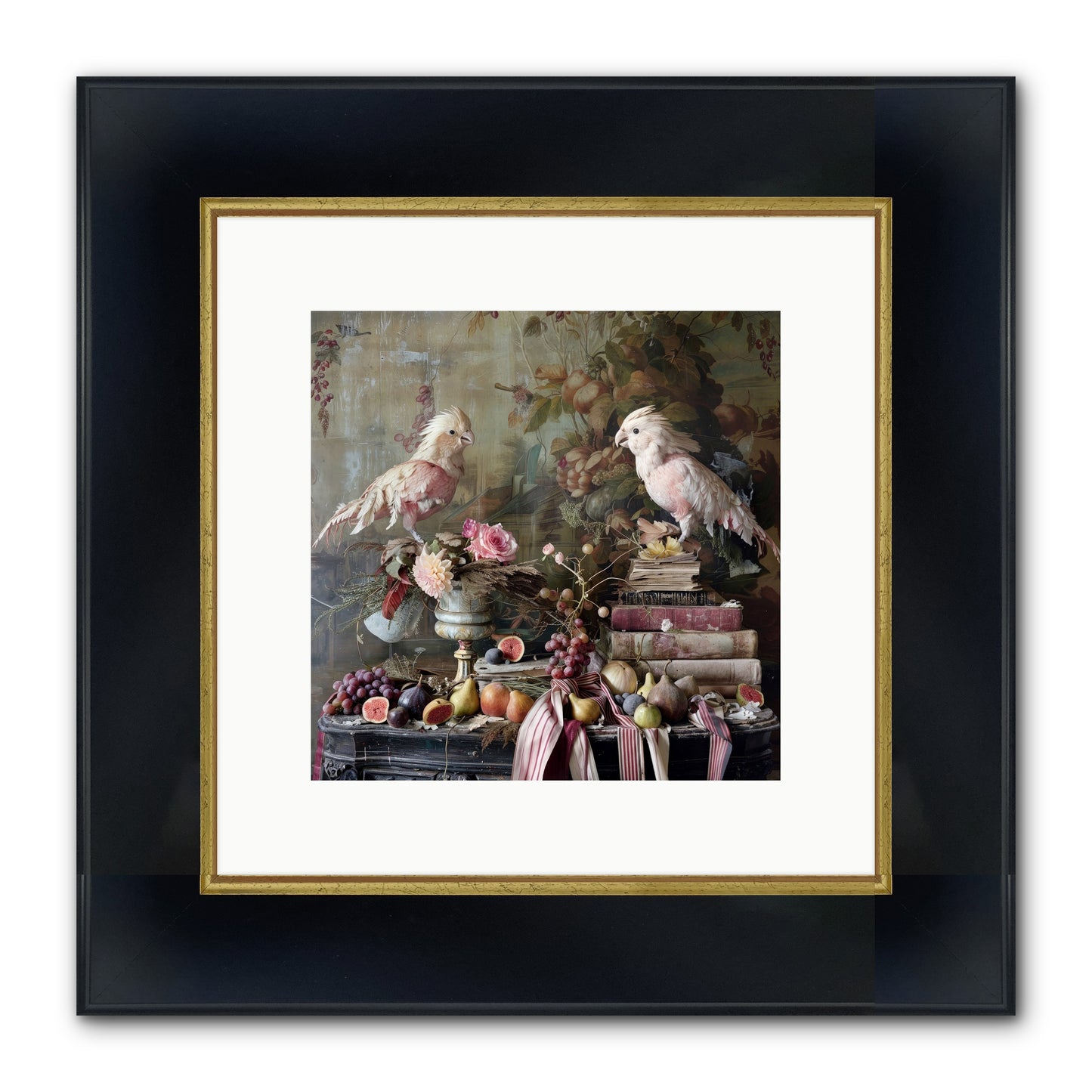 Chansons From Gilded Aviaries Framed Print - Wide Black w/Gold 10x10