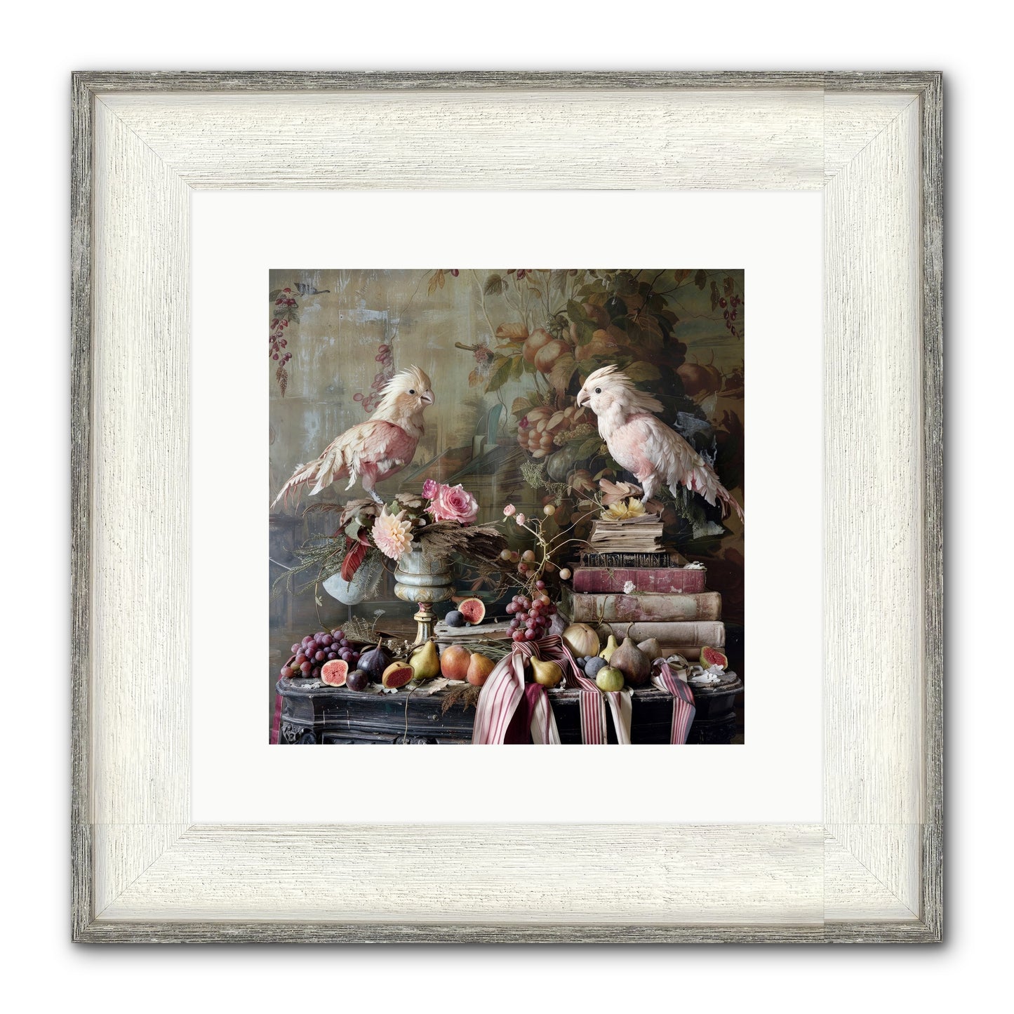 Chansons From Gilded Aviaries Framed Print - Driftwood White 12x12