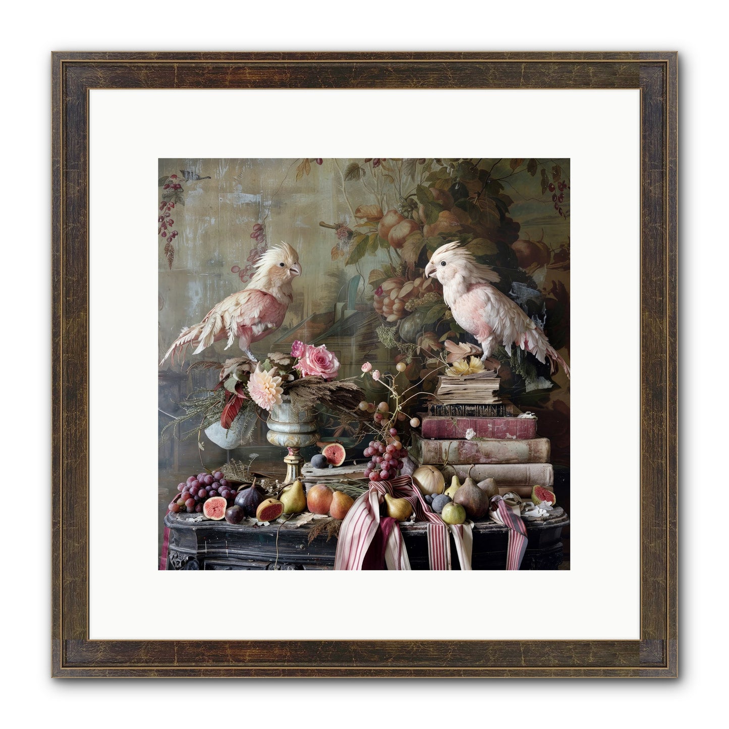Chansons From Gilded Aviaries Framed Print - Slimwoods Black/Gold 12x12