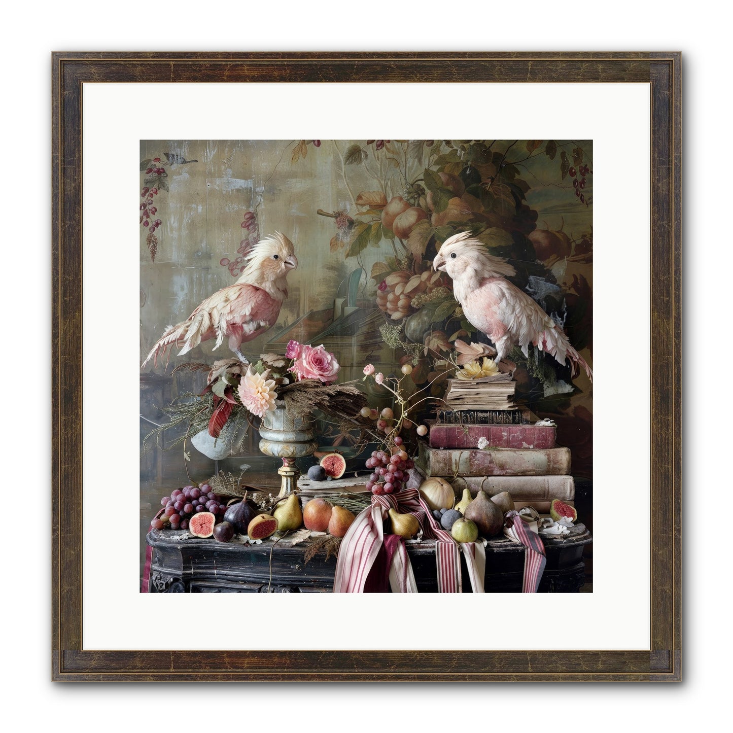 Chansons From Gilded Aviaries Framed Print - Slimwoods Black/Gold 16x16