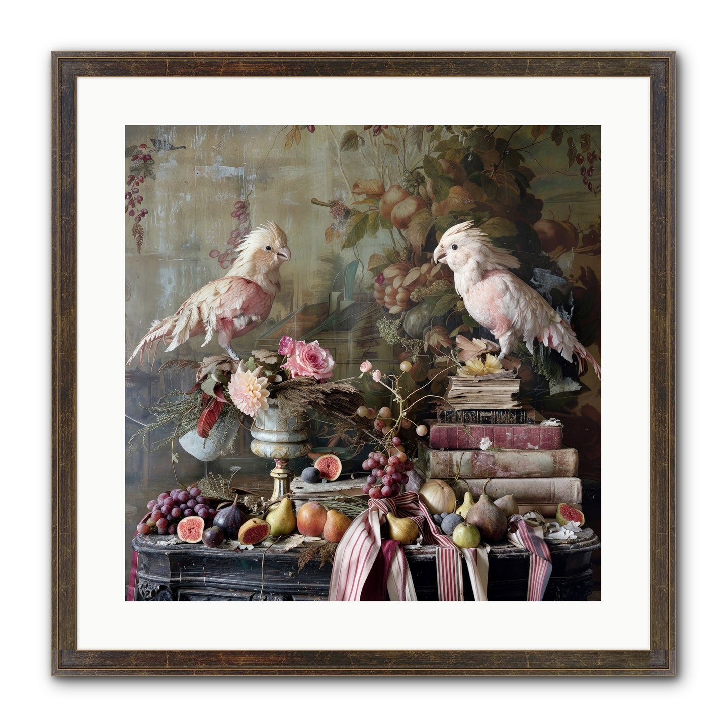 Chansons From Gilded Aviaries Framed Print - Slimwoods Black/Gold 20x20