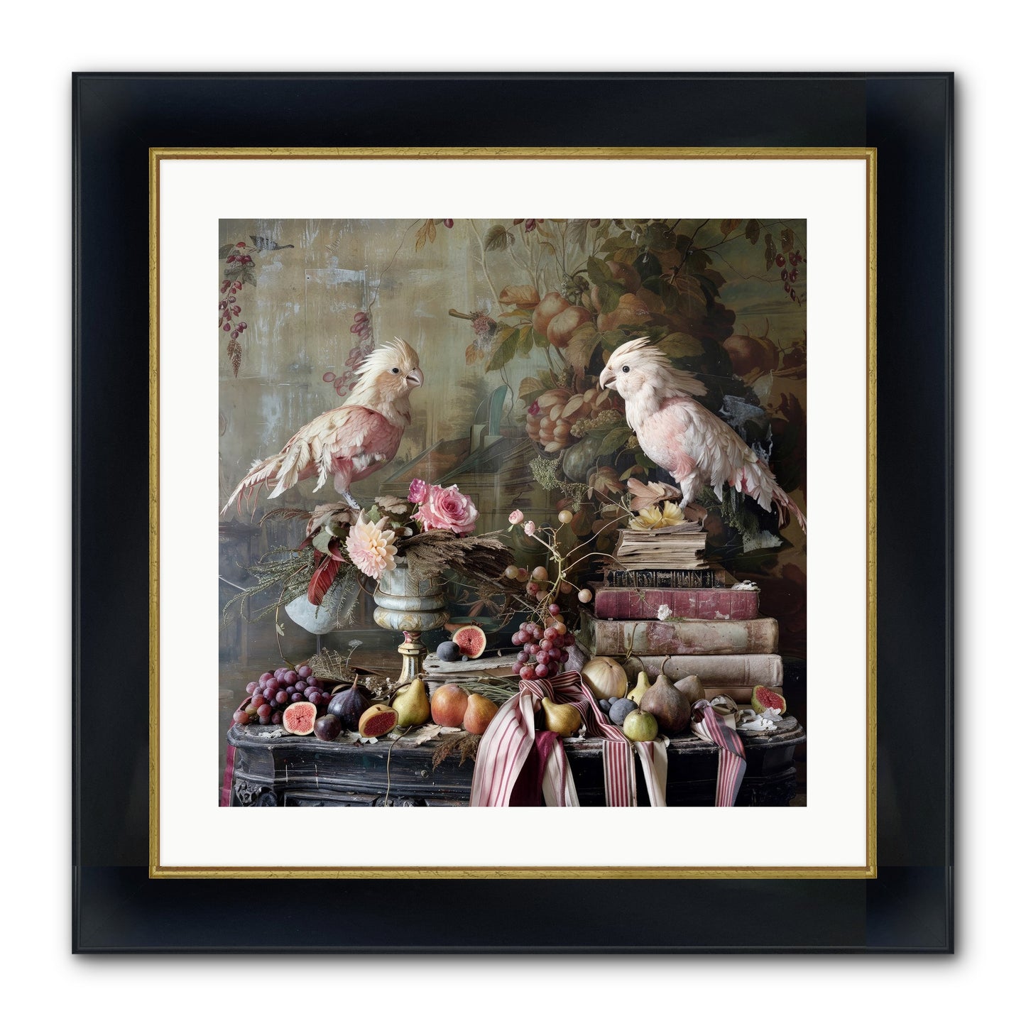 Chansons From Gilded Aviaries Framed Print - Wide Black w/Gold 20x20