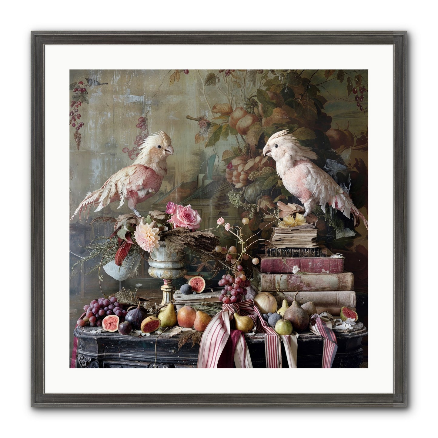 Chansons From Gilded Aviaries Framed Print - Slimwoods Black/Silver 24x24