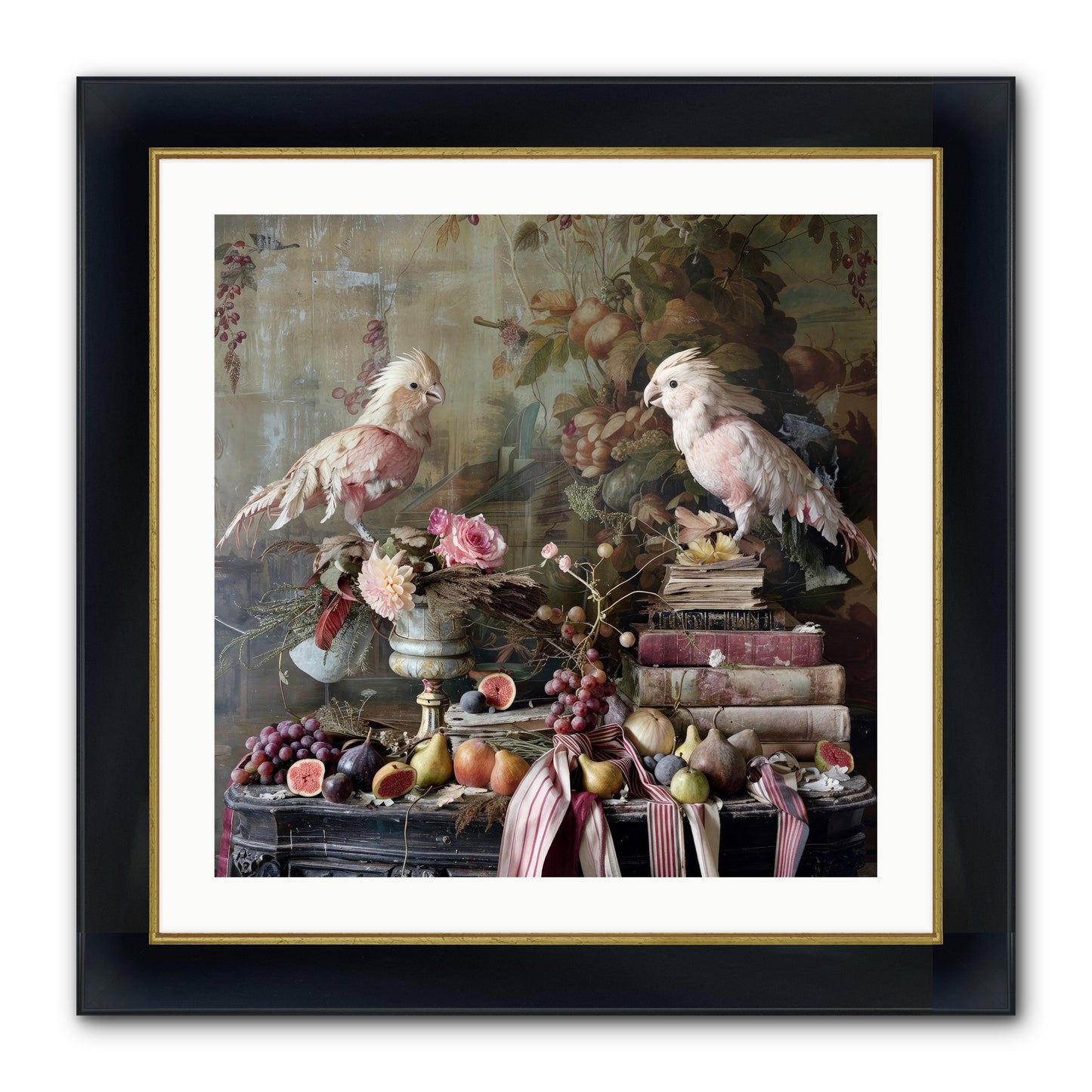 Chansons From Gilded Aviaries Framed Print - Wide Black w/Gold 24x24