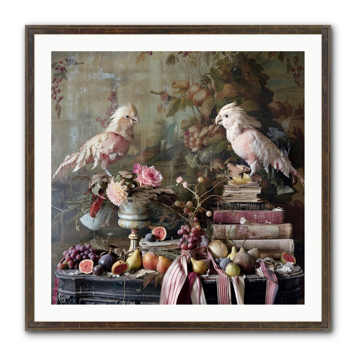 Chansons From Gilded Aviaries Framed Print - Slimwoods Black/Gold 30x30