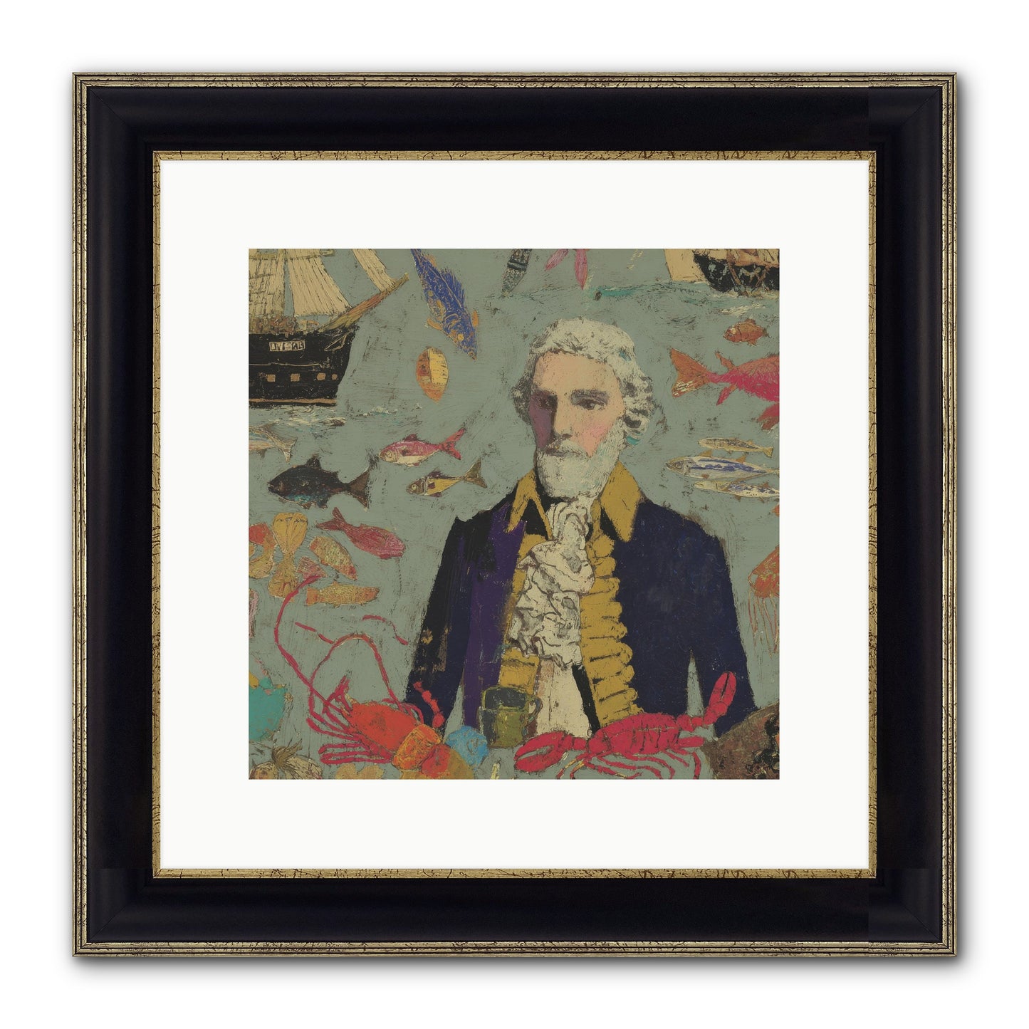 Chapter Of Still Water Framed Print - Black & Gold 12x12