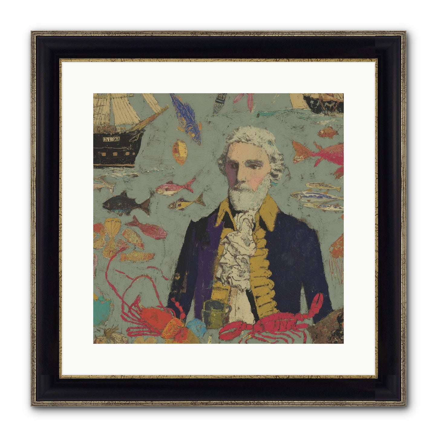 Chapter Of Still Water Framed Print - Black & Gold 16x16