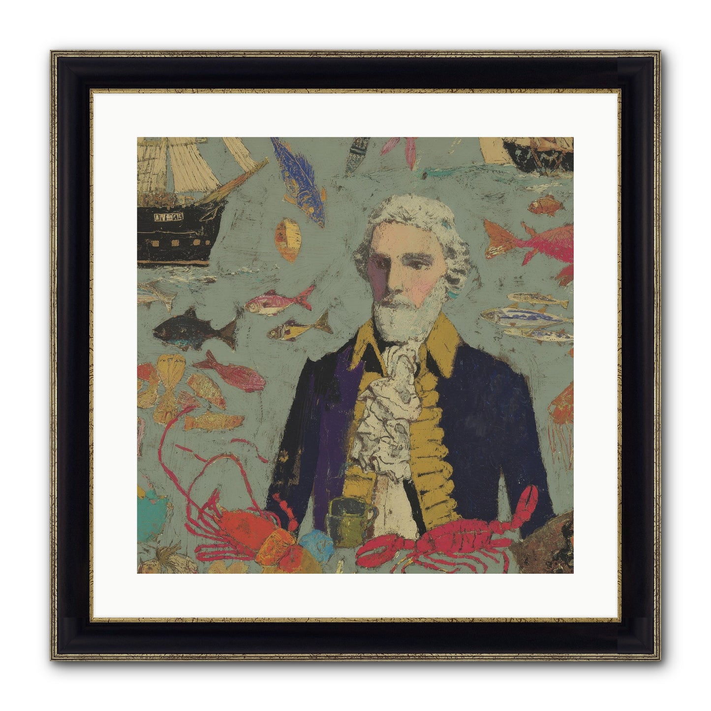 Chapter Of Still Water Framed Print - Black & Gold 20x20