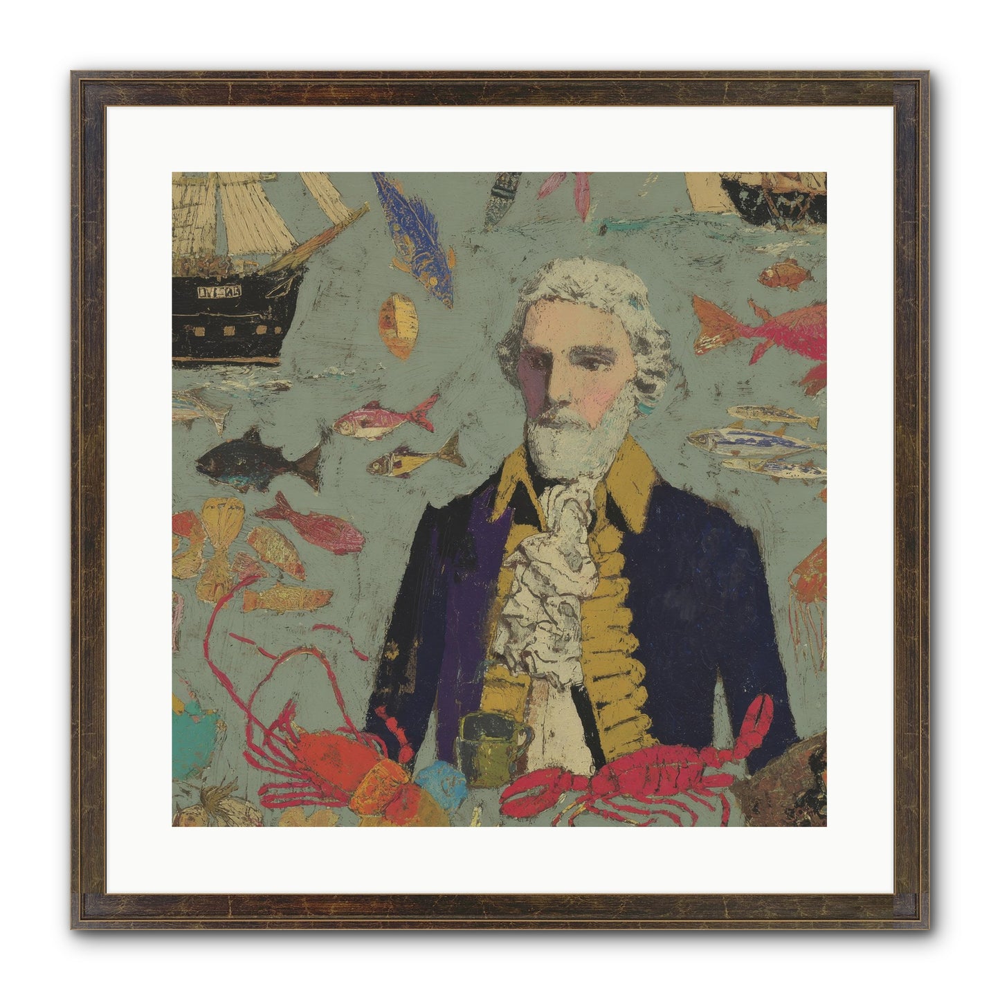 Chapter Of Still Water Framed Print - Slimwoods Black/Gold 20x20