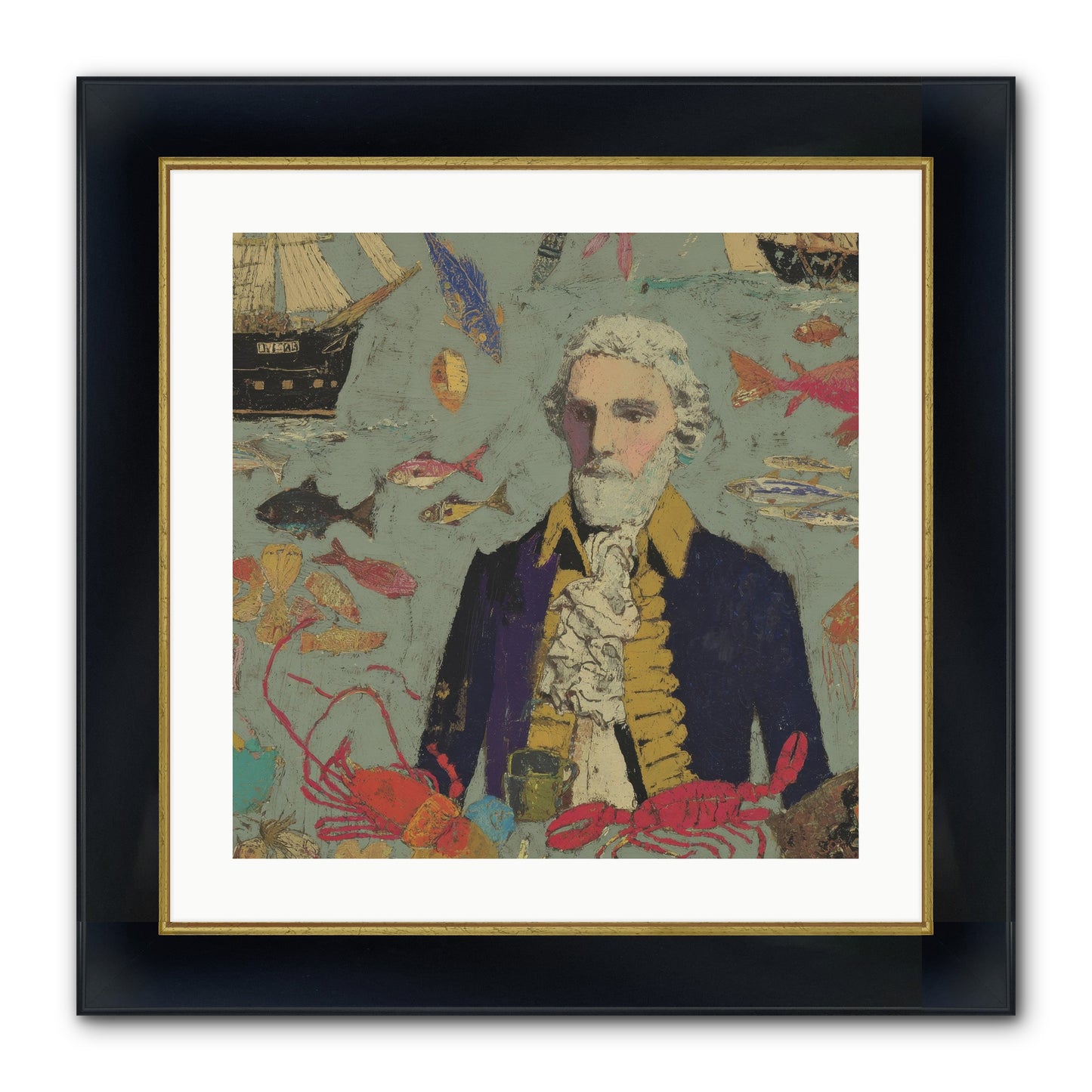 Chapter Of Still Water Framed Print - Wide Black w/Gold 20x20