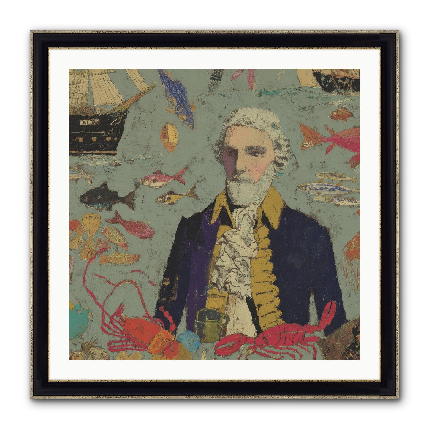 Chapter Of Still Water Framed Print - Black & Gold 30x30