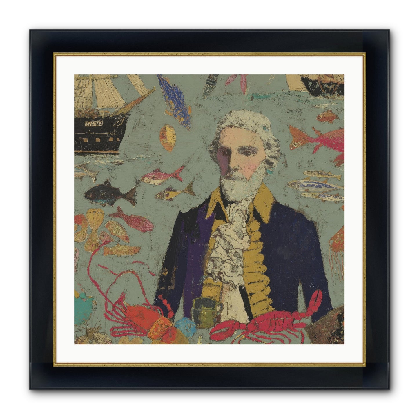 Chapter Of Still Water Framed Print - Wide Black w/Gold 30x30