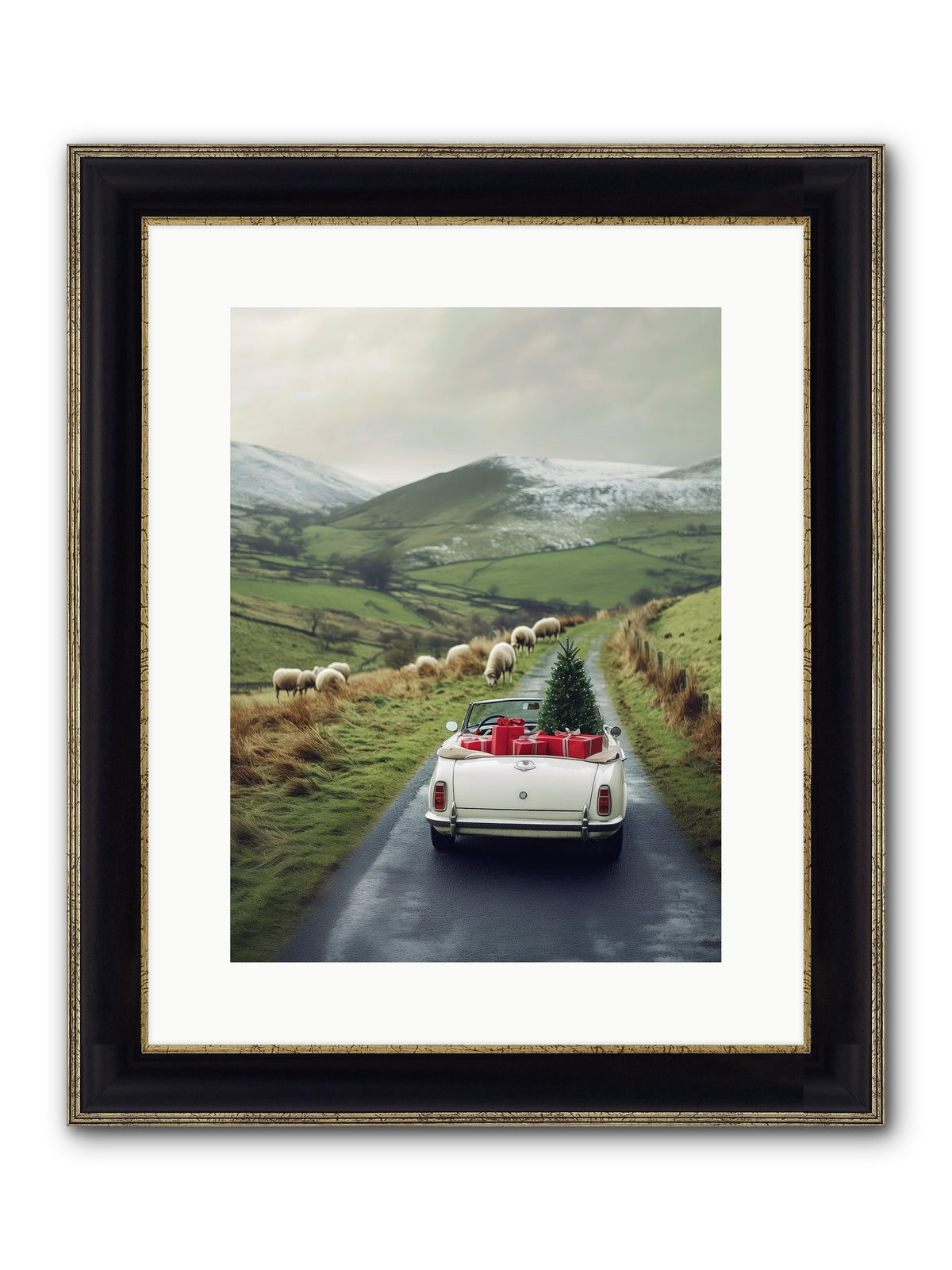Chariot De Joie Framed Print - Black & Gold 12x16