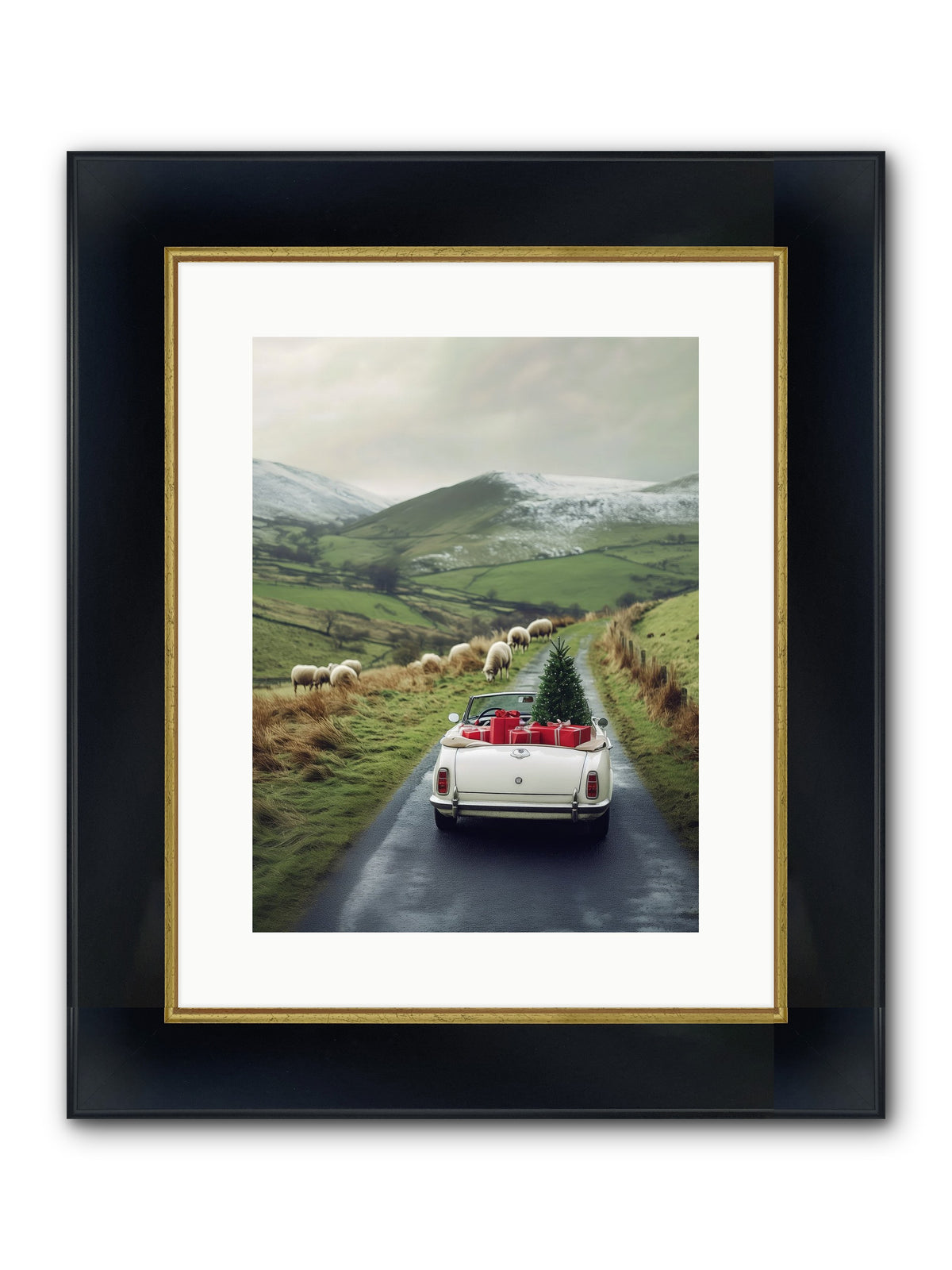Chariot De Joie Framed Print - Wide Black w/Gold 12x16