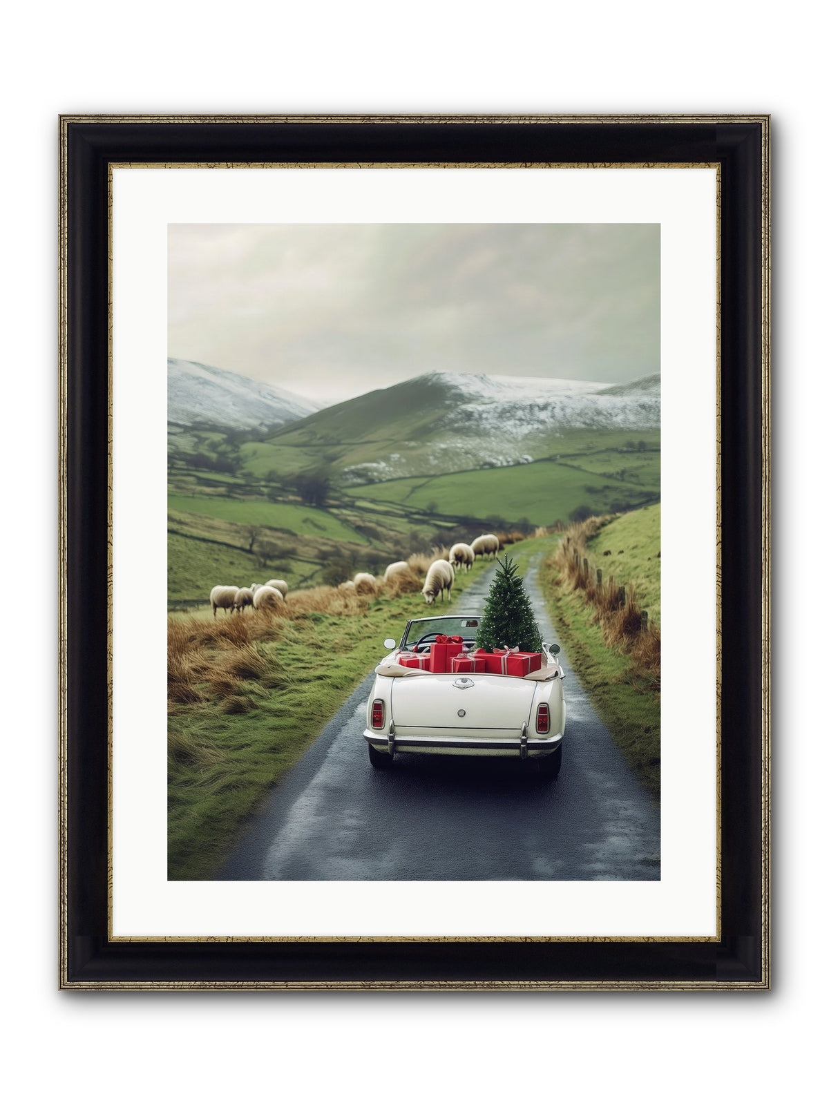 Chariot De Joie Framed Print - Black & Gold 18x24