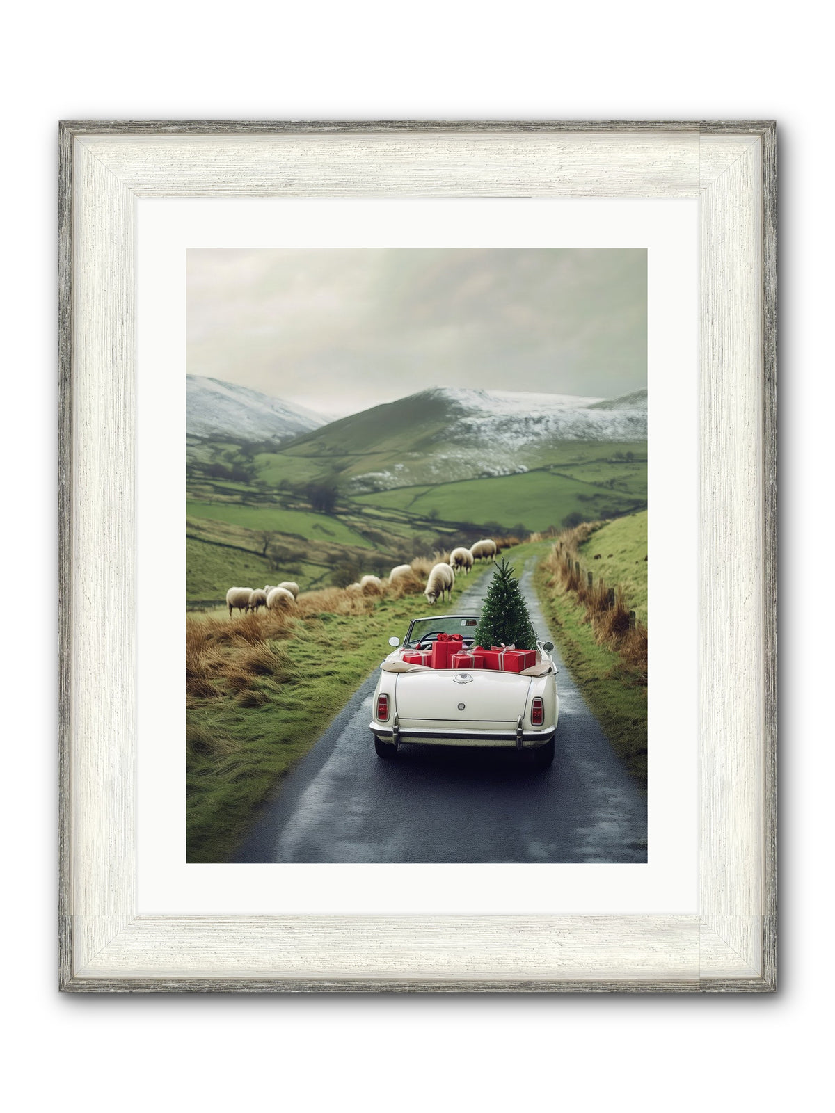 Chariot De Joie Framed Print - Driftwood White 18x24