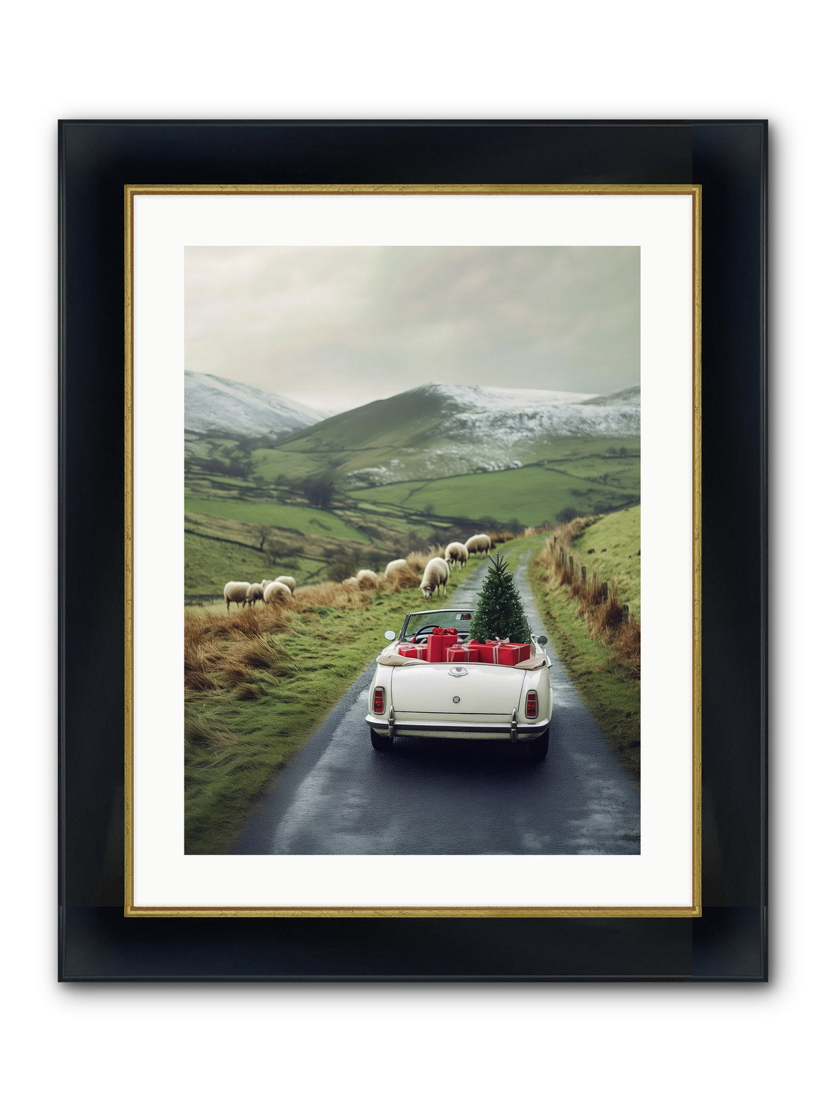 Chariot De Joie Framed Print - Wide Black w/Gold 18x24