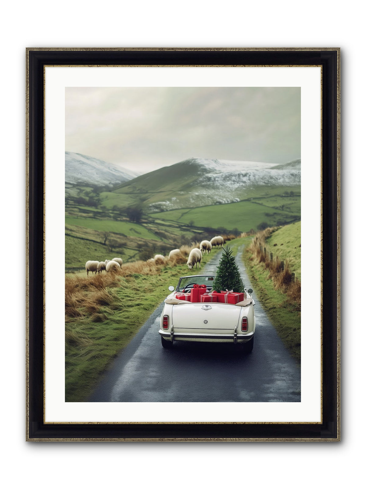 Chariot De Joie Framed Print - Black & Gold 24x32