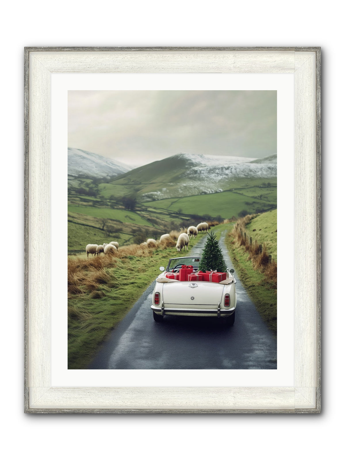 Chariot De Joie Framed Print - Driftwood White 24x32