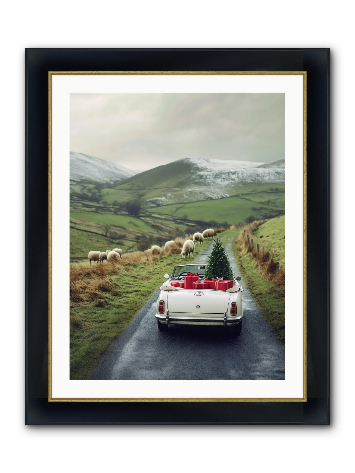 Chariot De Joie Framed Print - Wide Black w/Gold 24x32