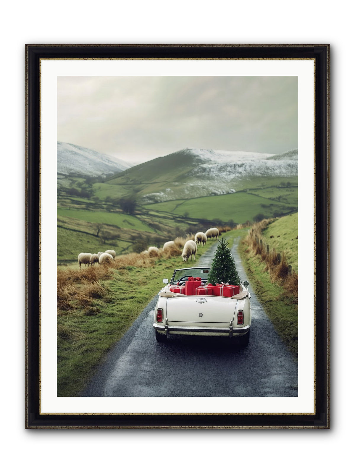 Chariot De Joie Framed Print - Black & Gold 30x40