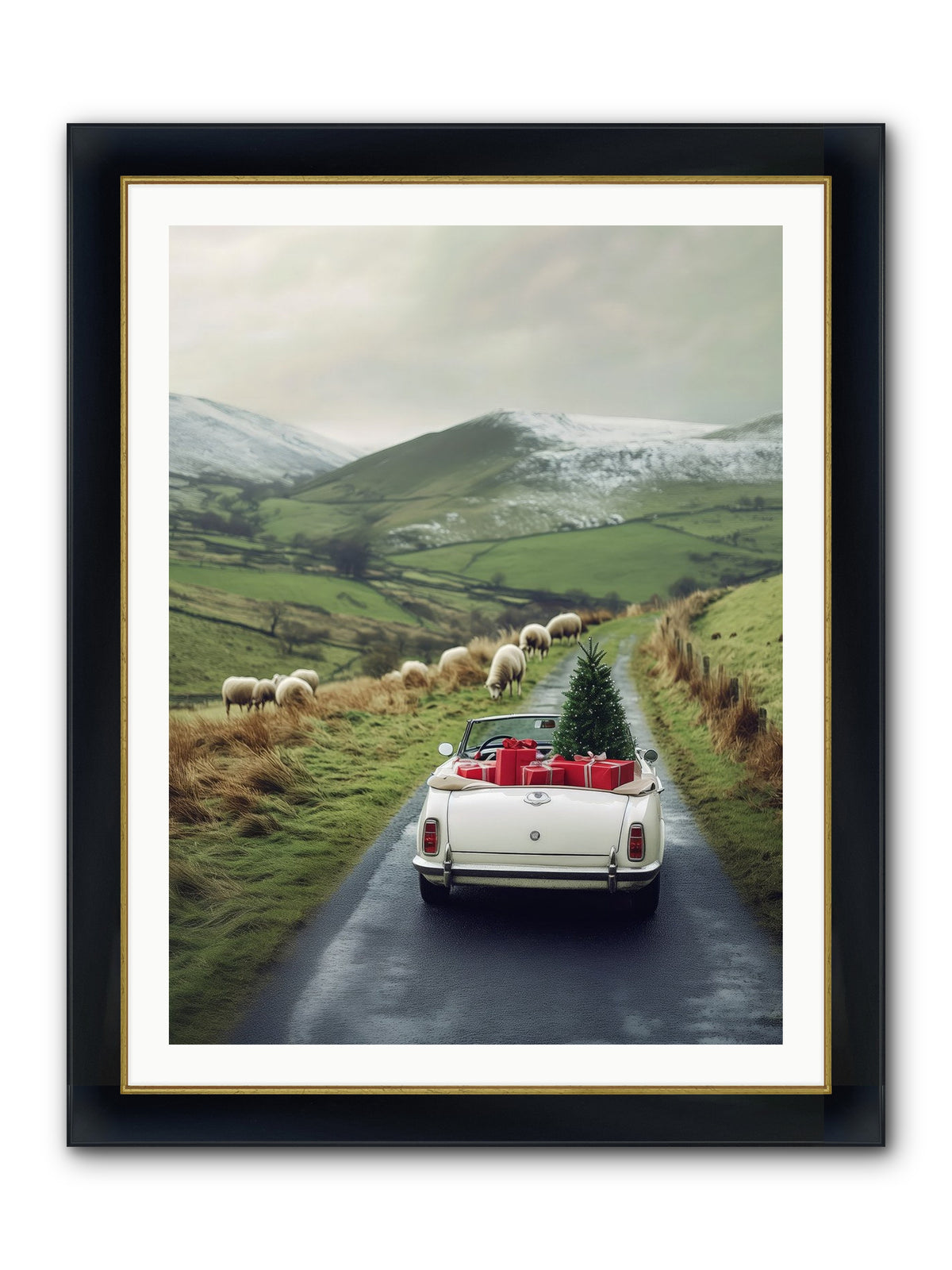 Chariot De Joie Framed Print - Wide Black w/Gold 30x40
