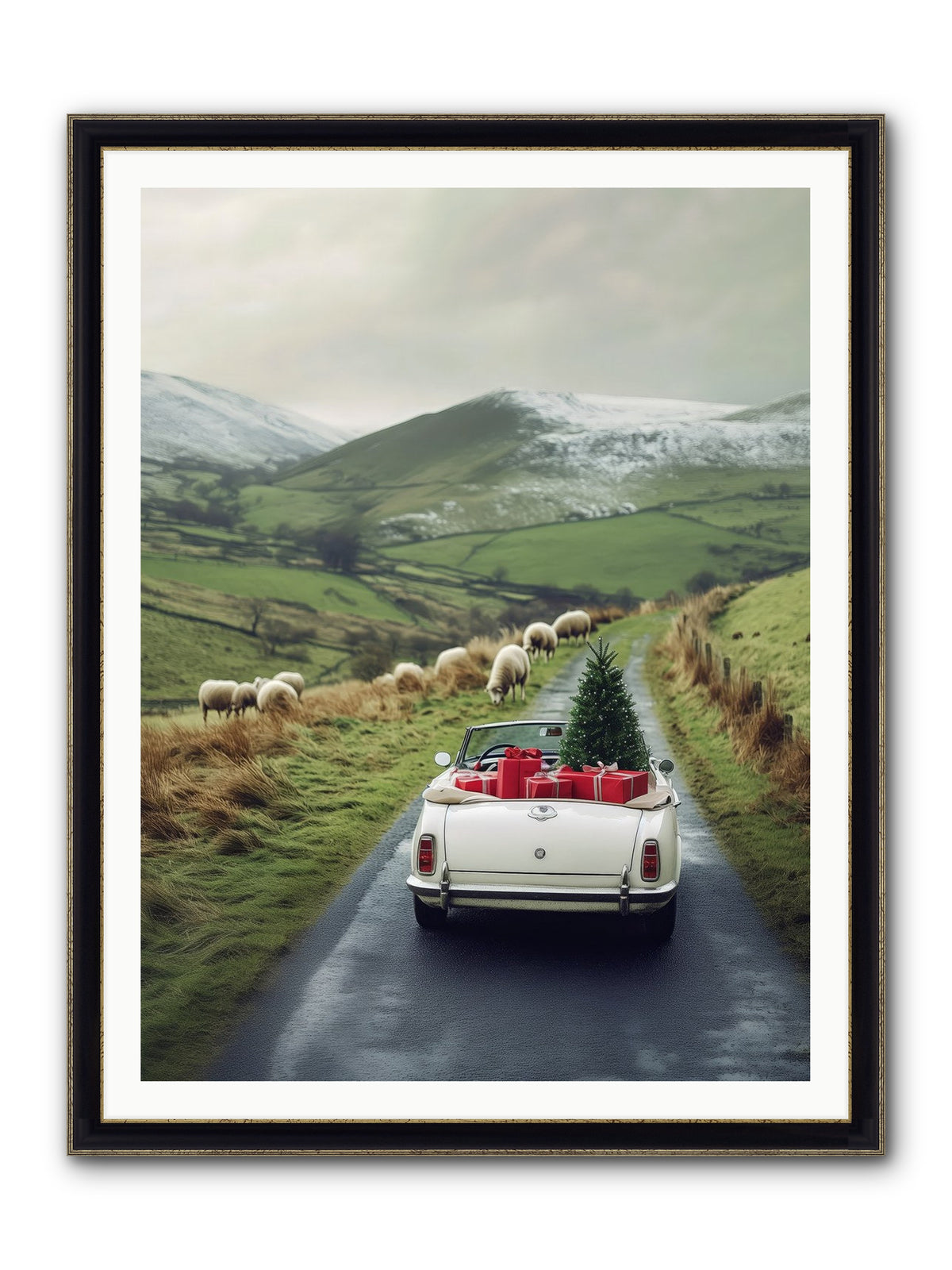 Chariot De Joie Framed Print - Black & Gold 36x48