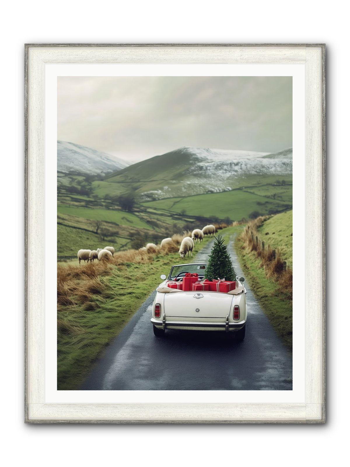 Chariot De Joie Framed Print - Driftwood White 36x48