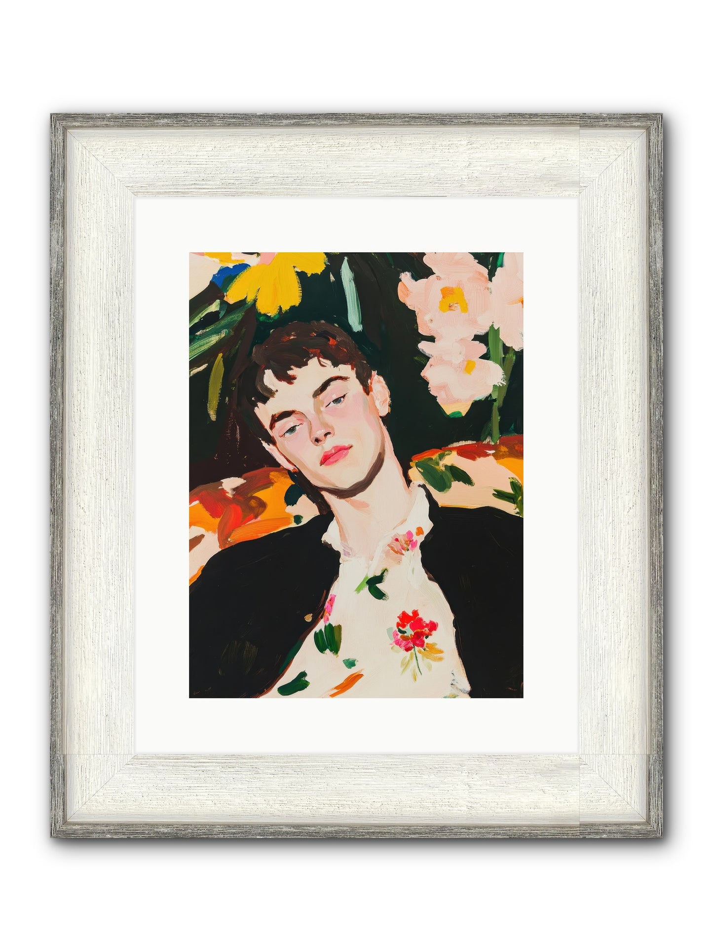 Charisma In Repose Framed Print - Driftwood White 12x16