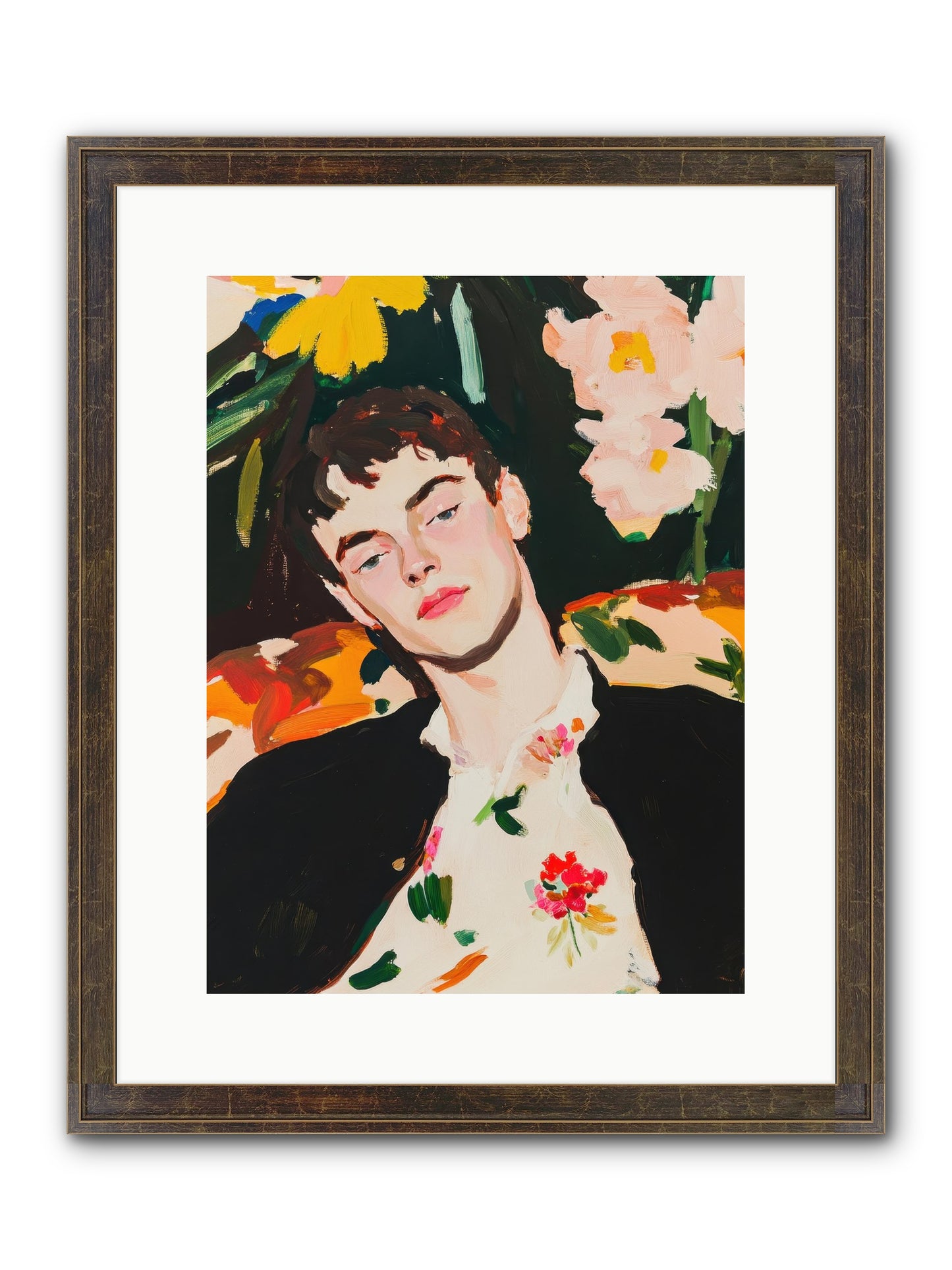 Charisma In Repose Framed Print - Slimwoods Black/Gold 12x16