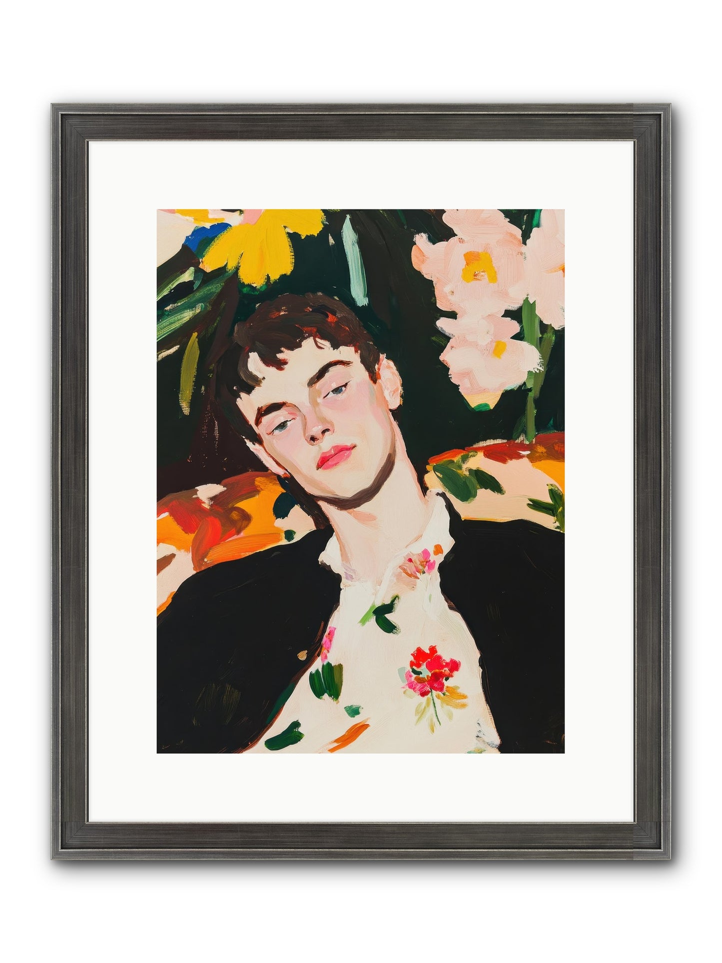 Charisma In Repose Framed Print - Slimwoods Black/Silver 12x16