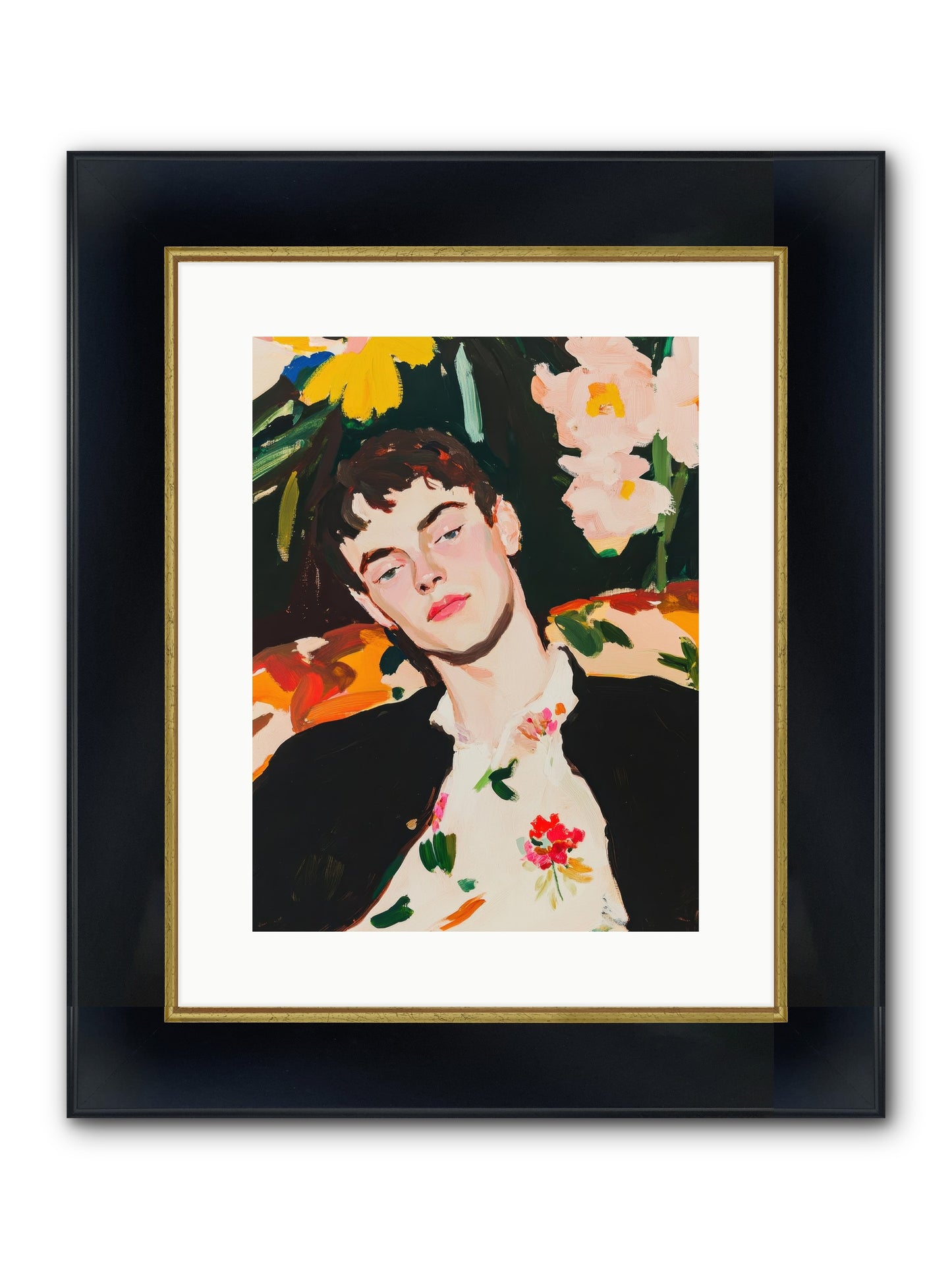 Charisma In Repose Framed Print - Wide Black w/Gold 12x16